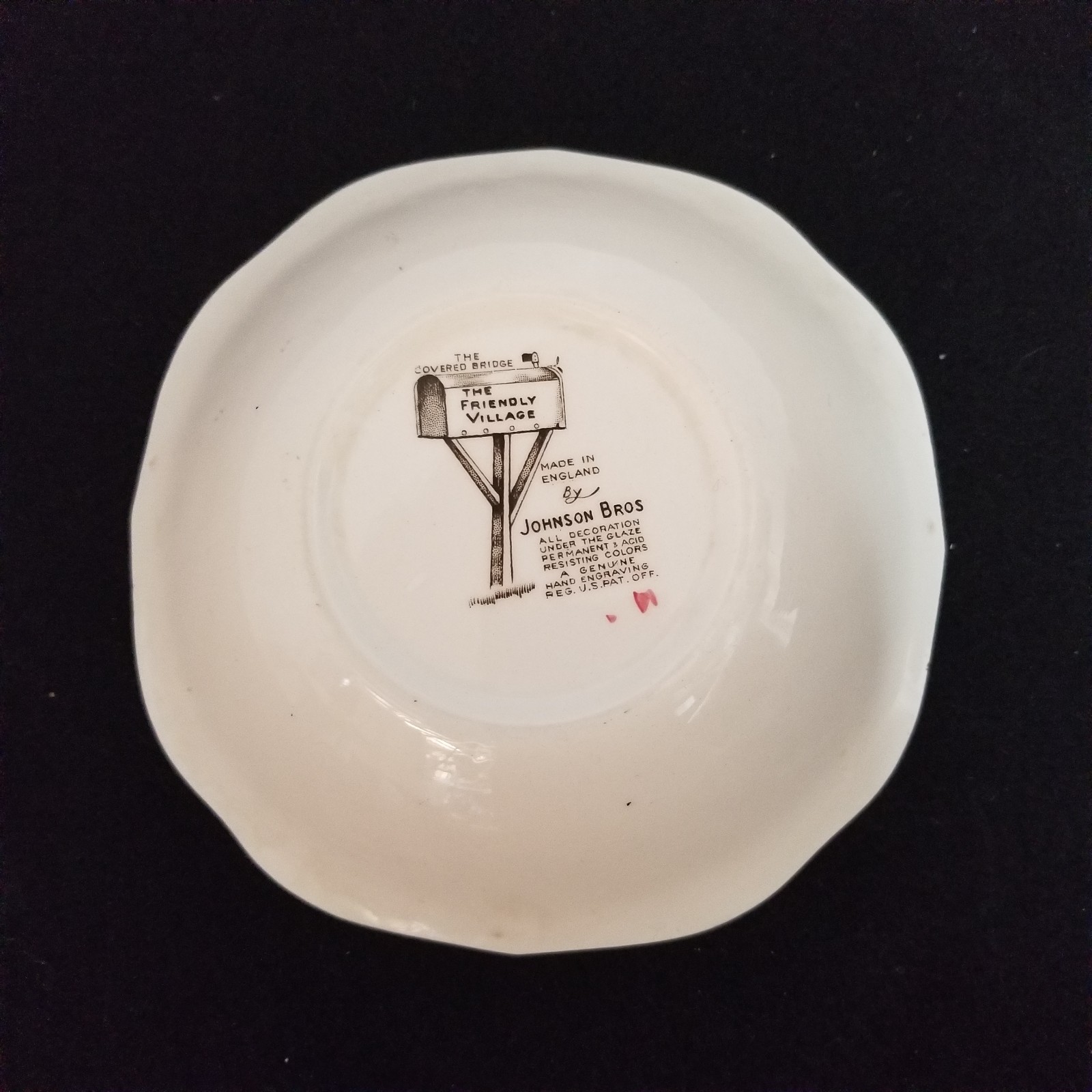 Six 6 1/4″ Johnson Bros Friendly Village Covered Bridge Cereal Fruit Bowls