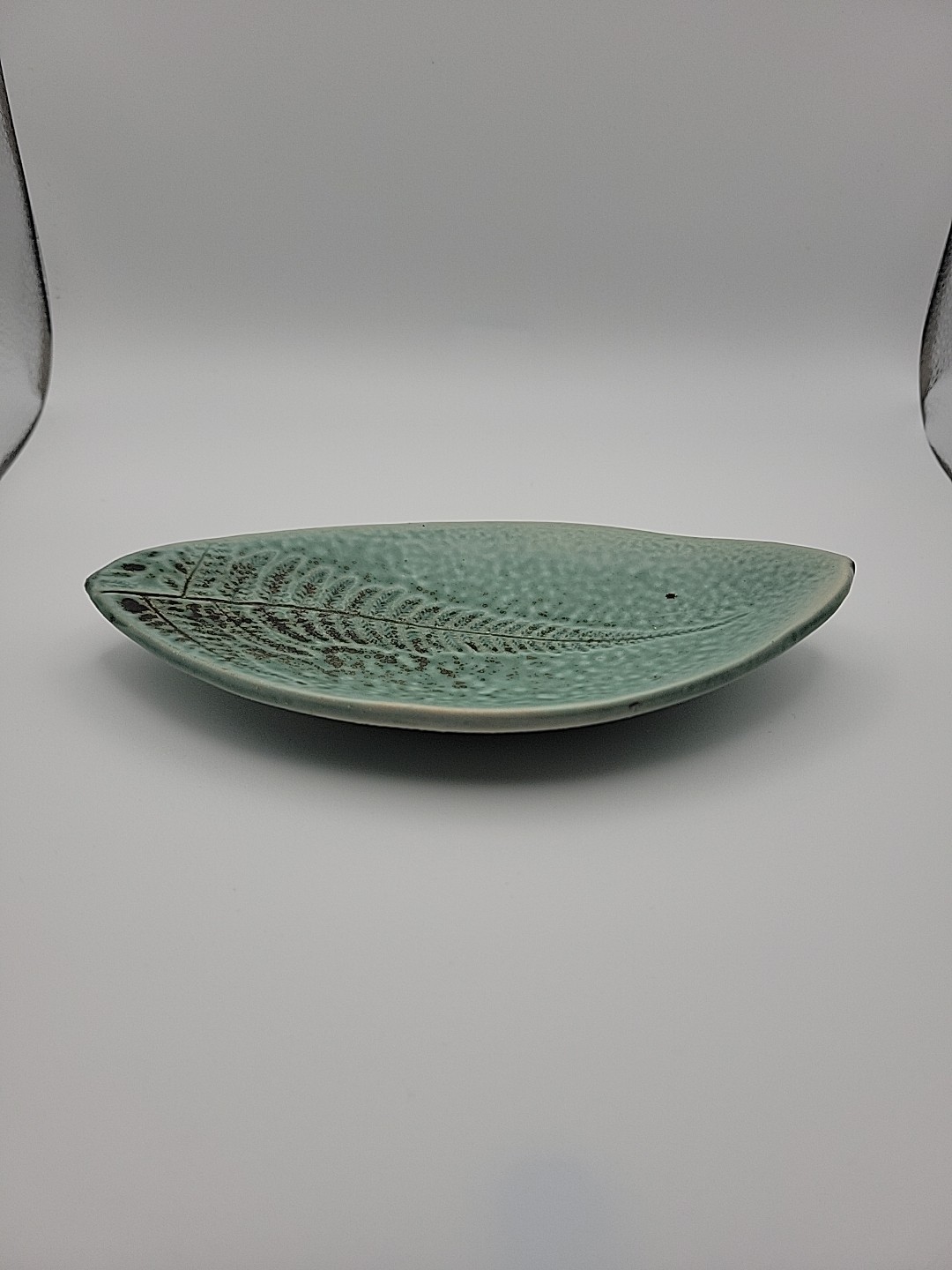 Vintage Fern Stem Trinket Dish Handmade Studio Pottery Nature Botanical Unique