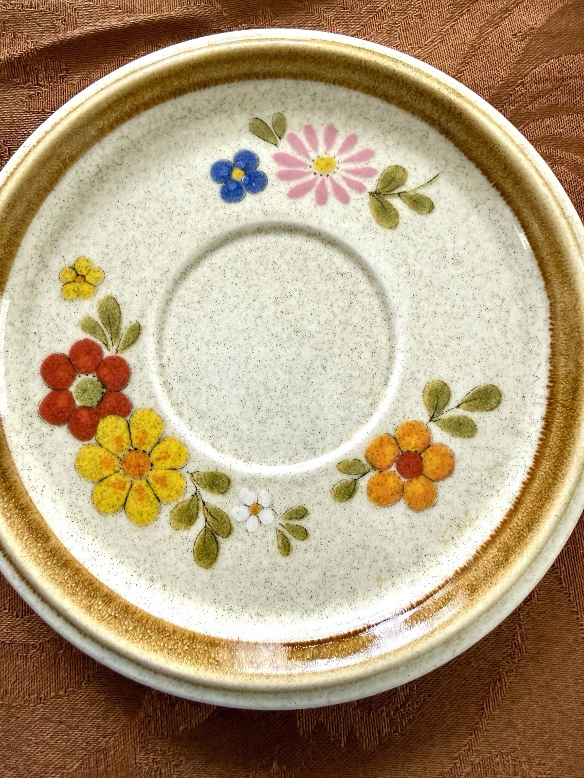 Vintage Mikasa Stone Manor FLORIBUNDA Saucer F5813 Ironstone 6 1/2″ (6pc)