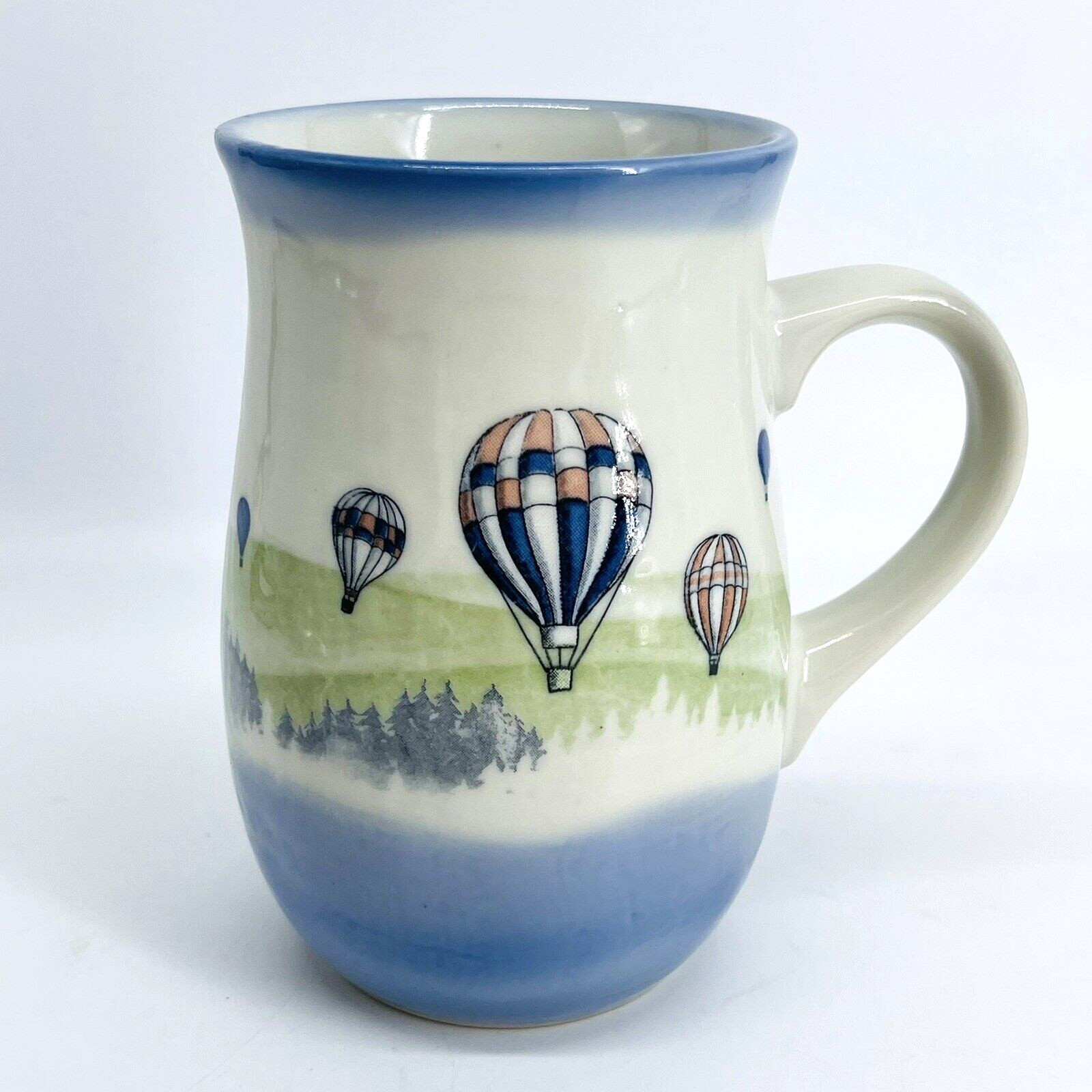 VINTAGE OTAGIRI JAPAN CERAMIC GLOSSY HOT AIR BALLOON COFFEE/TEA MUG-ART-POTTERY