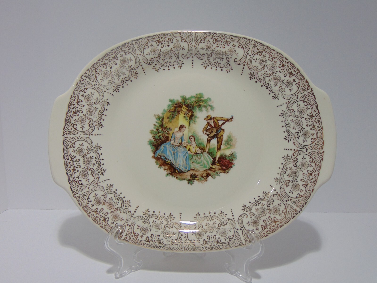 Triumph USA Limoges 22K China D’Or IT-S284 Chantilly Filigree Serving Platter