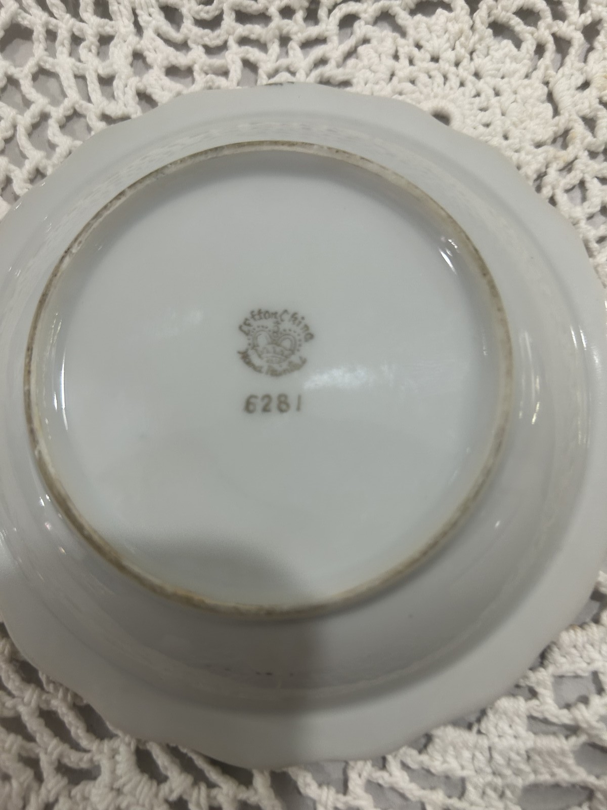Hand Painted Porcelain Miniature Pitcher & Basin Set Gold Trim Fruit Pattern