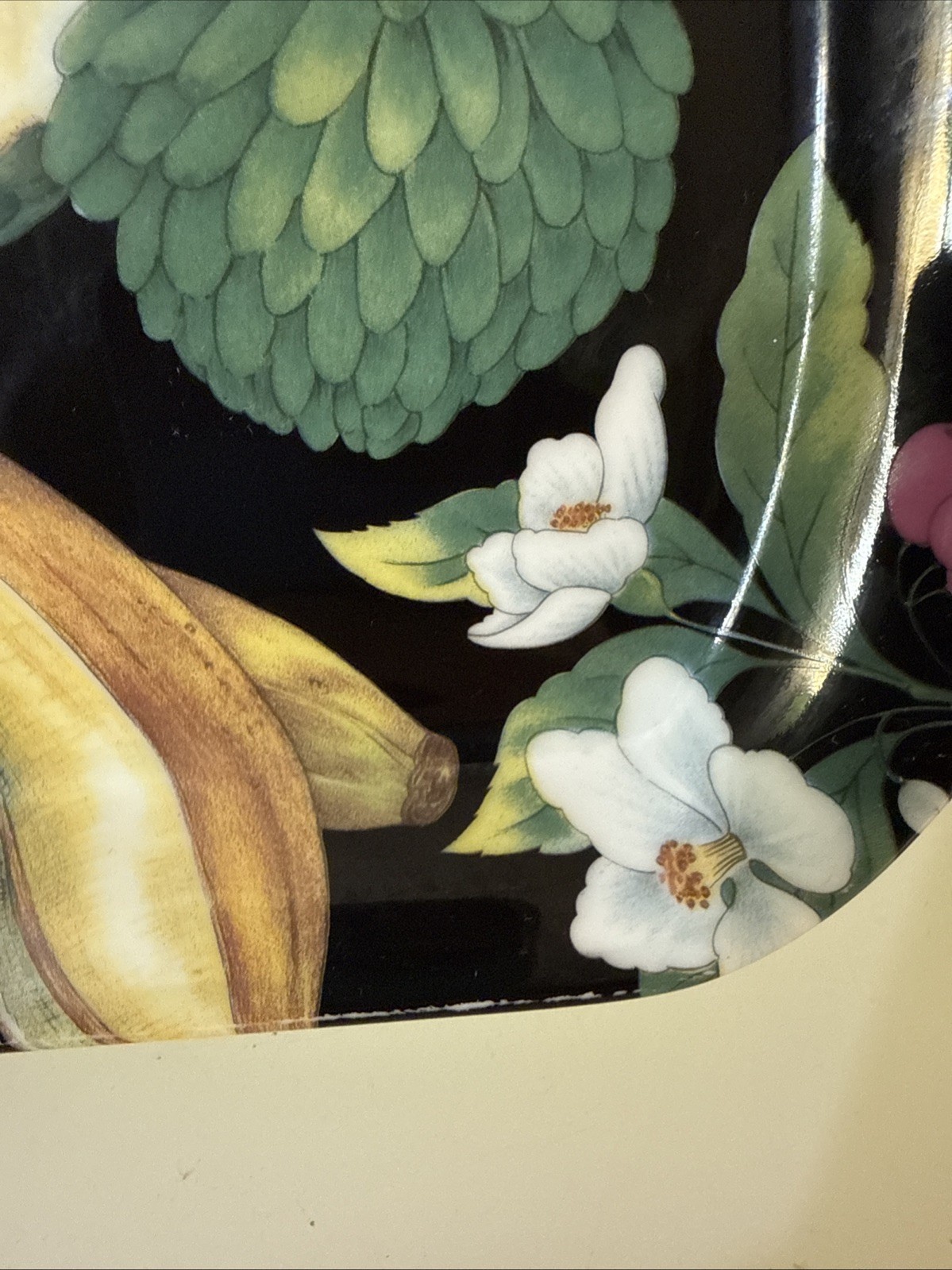 Rare Vintage Philippe Deshoulieres Limoges Tropical Fruits Porcelain Tray 16”