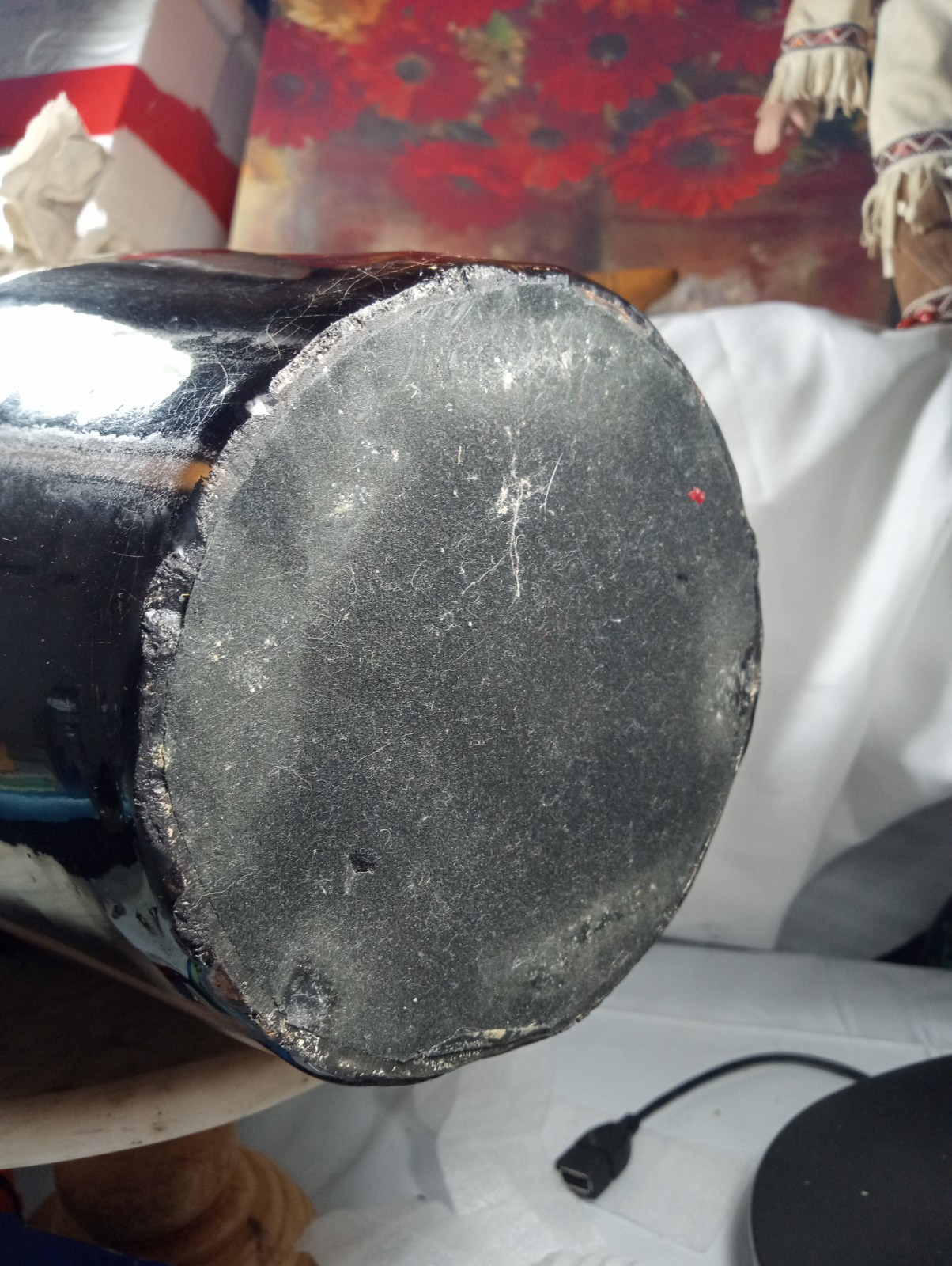 Mid century modern drip glaze vase