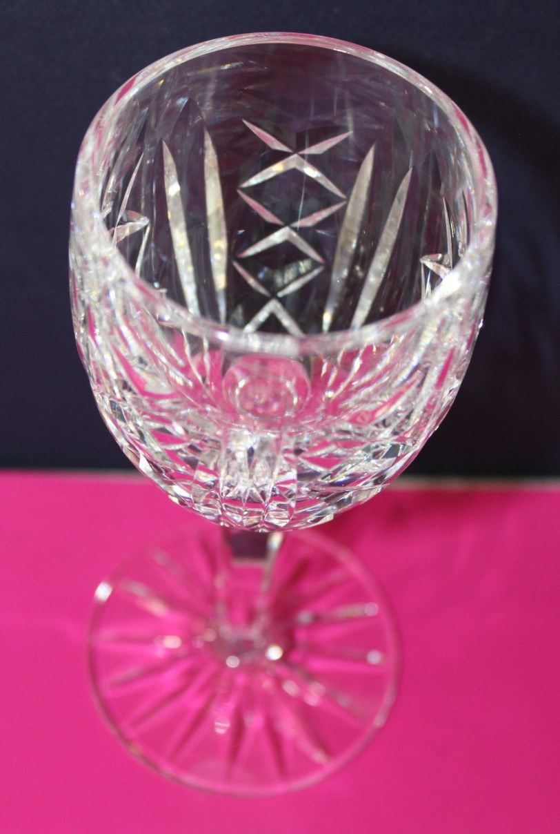Vintage Waterford Crystal GLENGARRIFF White Wine Glasses Goblet 5.75″ Ireland