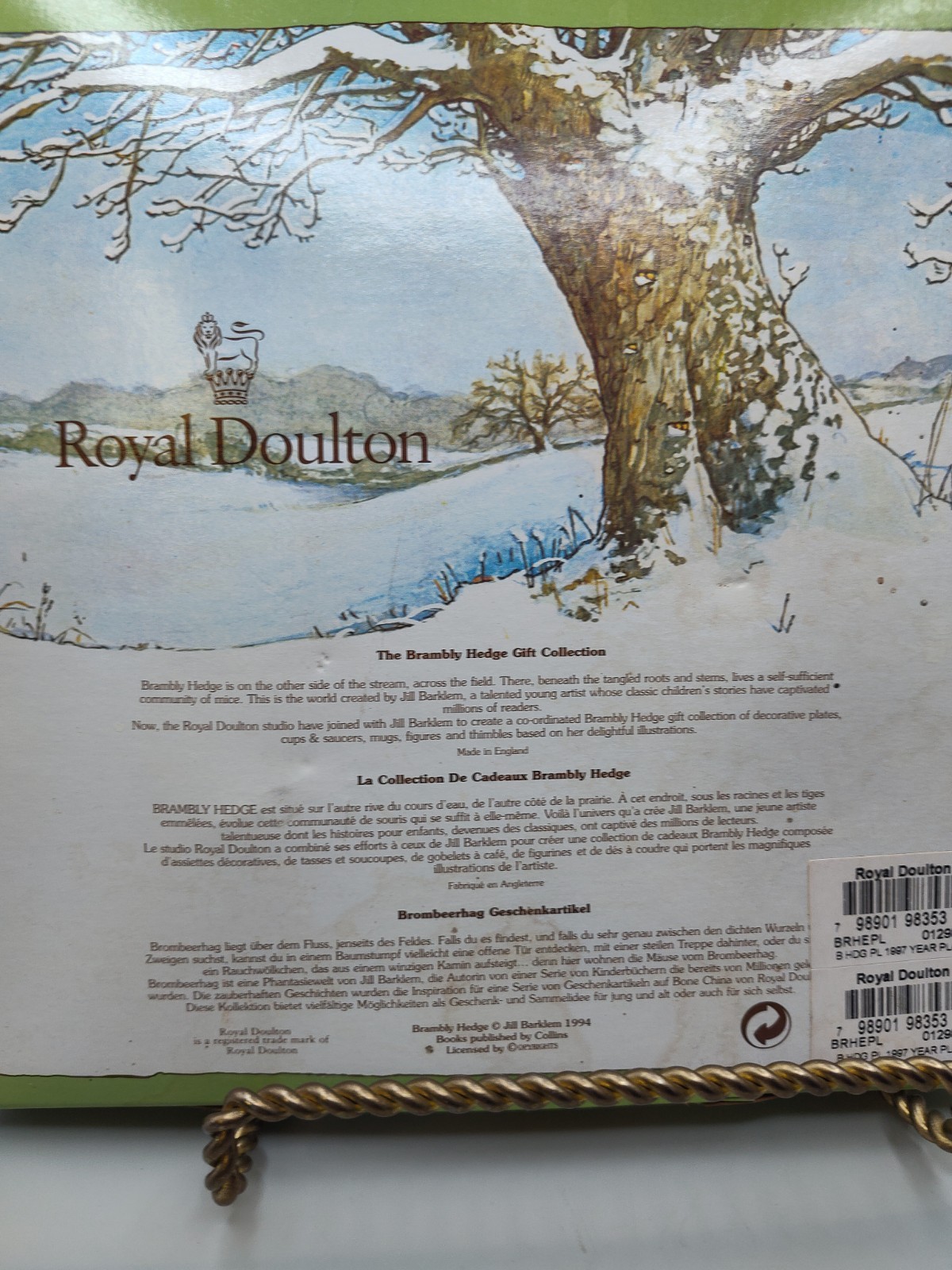 Royal Doulton Brambly Hedge Plate 8” Year 1997 New With Box