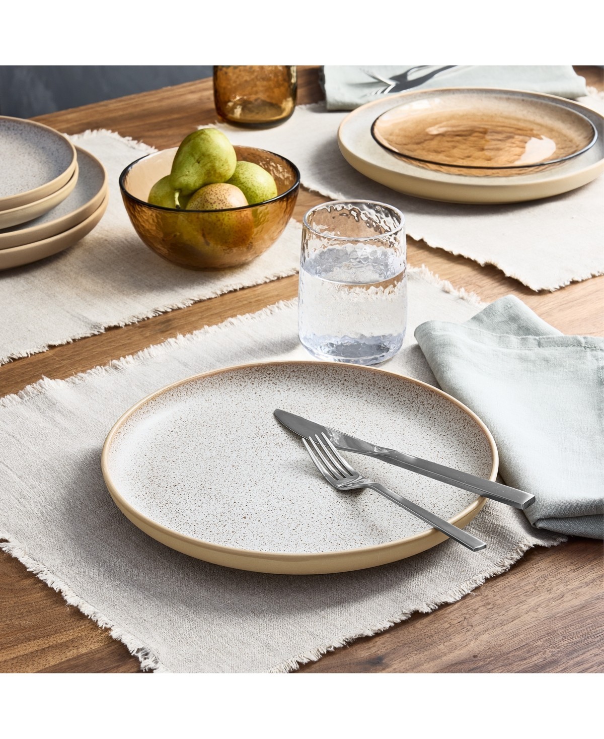 Oake Clay Dinner Plates Solid and Speckled Glaze 10”