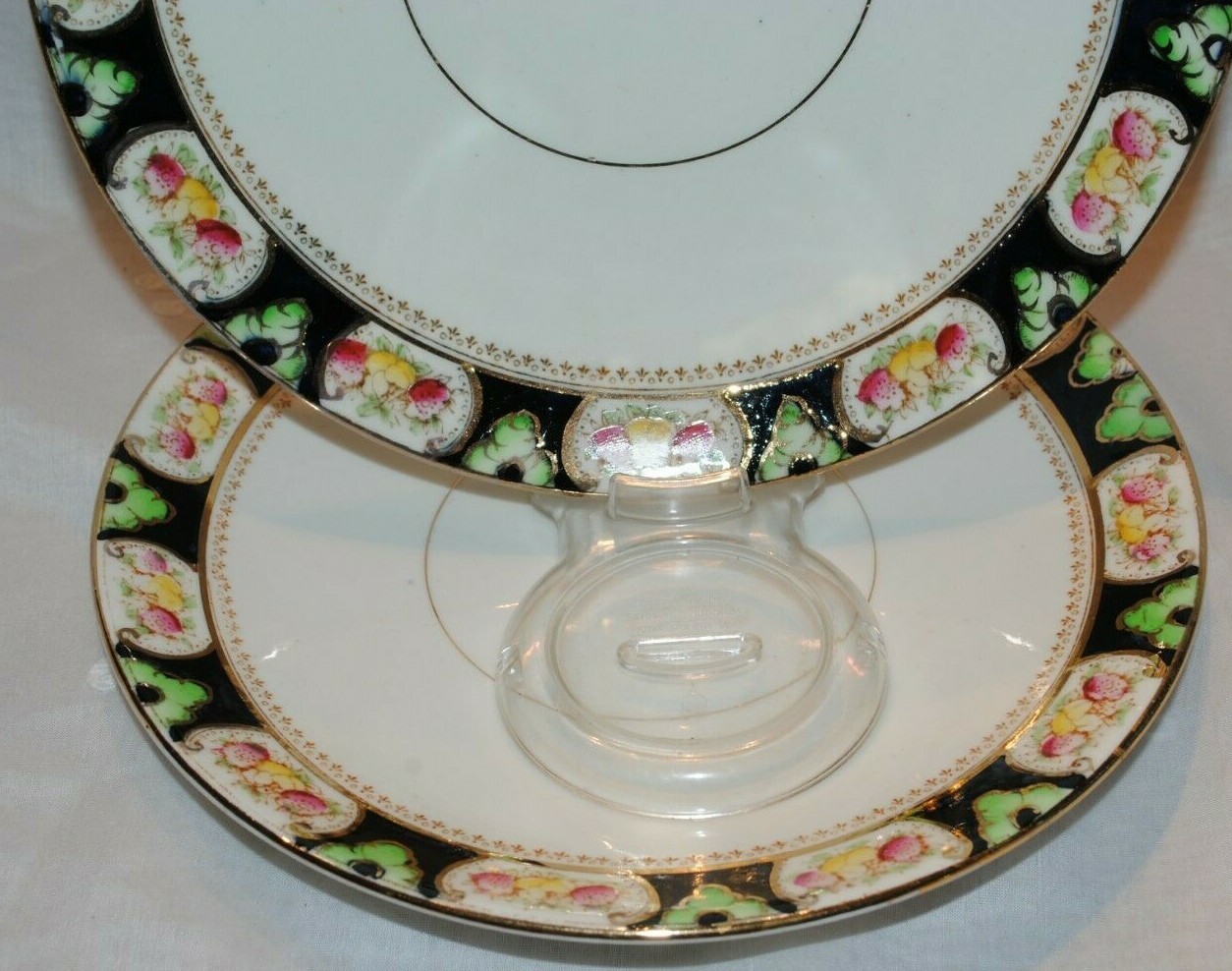 VINTAGE STANDARD CHINA IMARI LOT 2 SALAD PLATES COBALT BLUE RUST GOLD ENGLAND