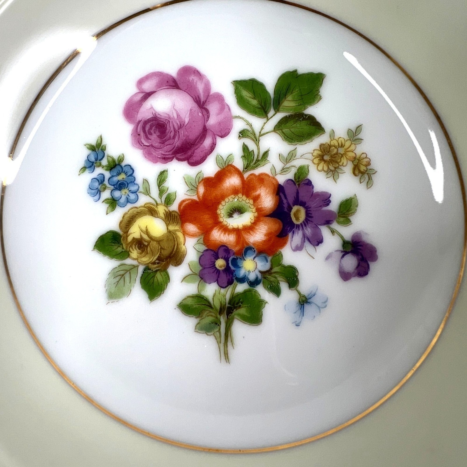 Vintage Rose China Rim Soup Bowls Set Of 6 Occupied Japan 8″ Elegant Dining