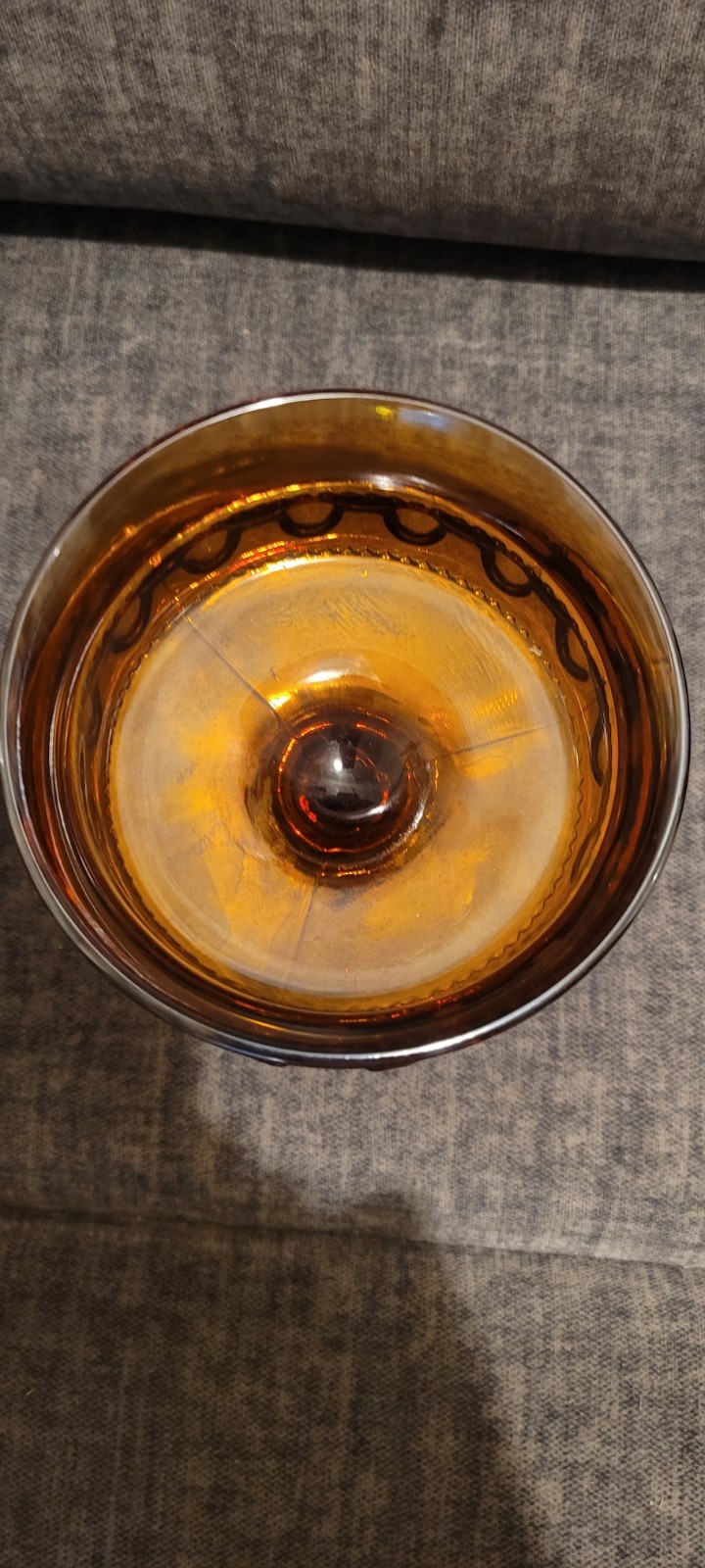 Amber Purple Iridescent Carnival Glass Compote & Pedestal Bowl