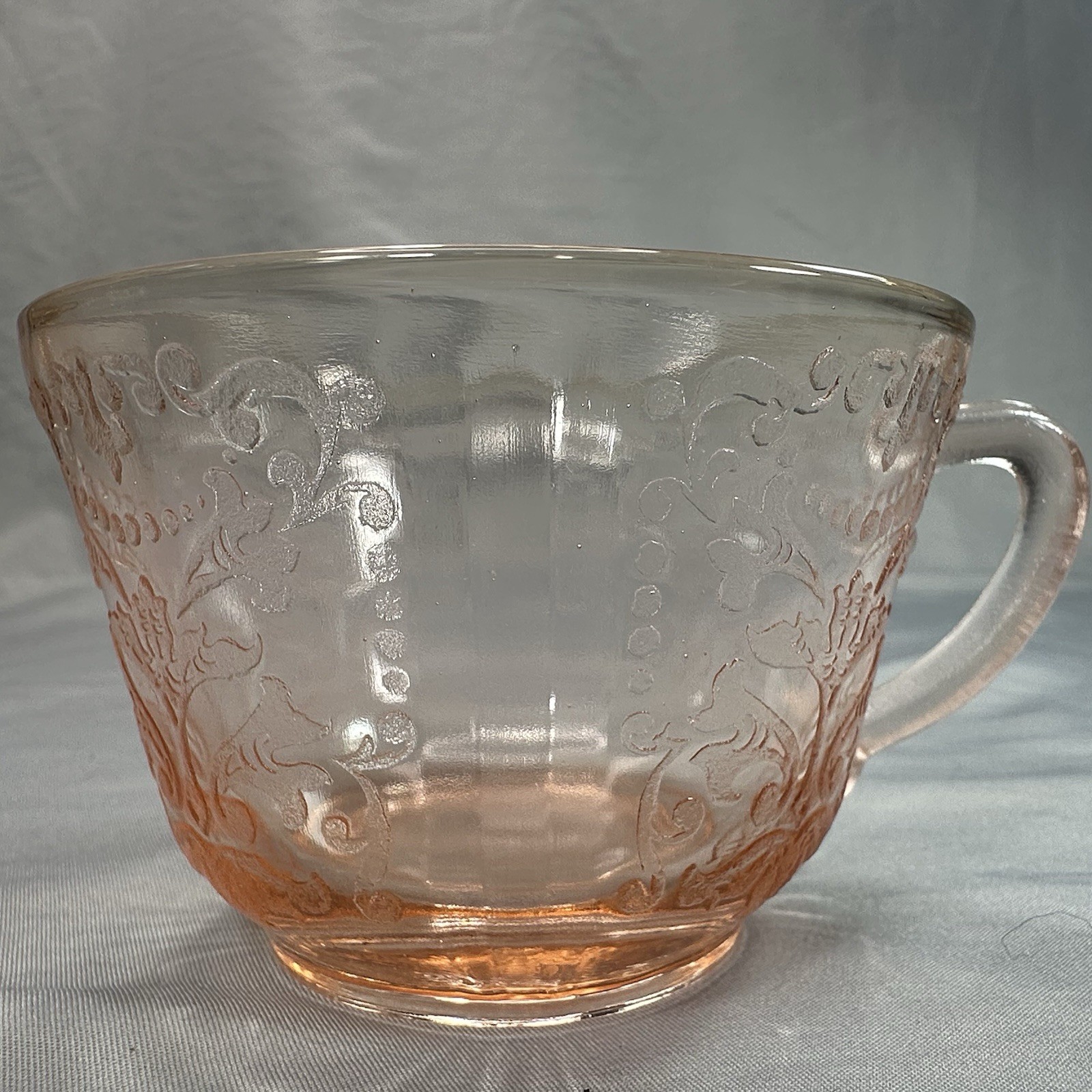 Vtg Macbeth Evans American Sweetheart Pink Depression Glass 2pc Cup Saucer Set
