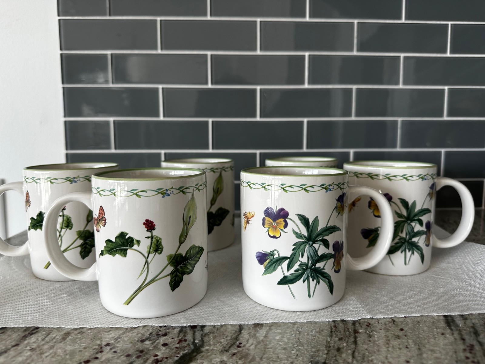 Studio Nova Garden Bloom Mugs Y2372 Stoneware Set 6 Floral Butterflies And Bees