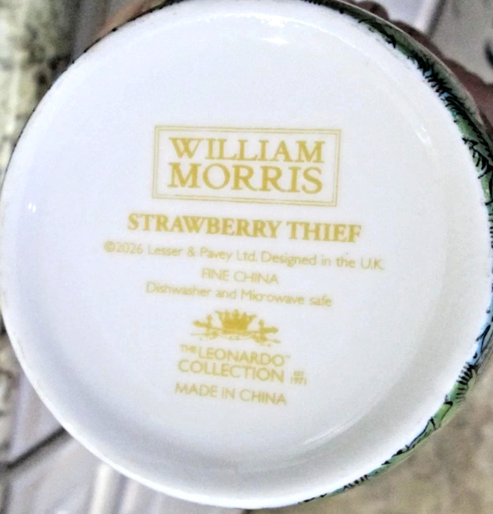 NEW! William Morris- Morris & Co STRAWBERRY THIEF- Coffee/Tea Mug Cup-CHOOSE QTY