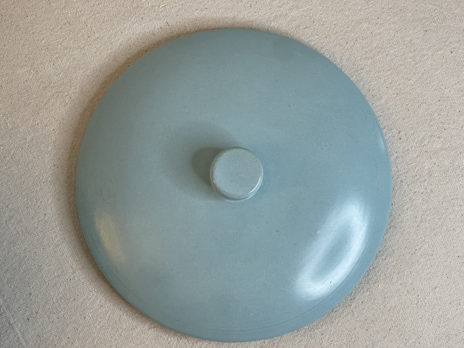 Vintage La Solana Solanaware Pottery Handled Bean Bowl Lid Blue Casserole Pot