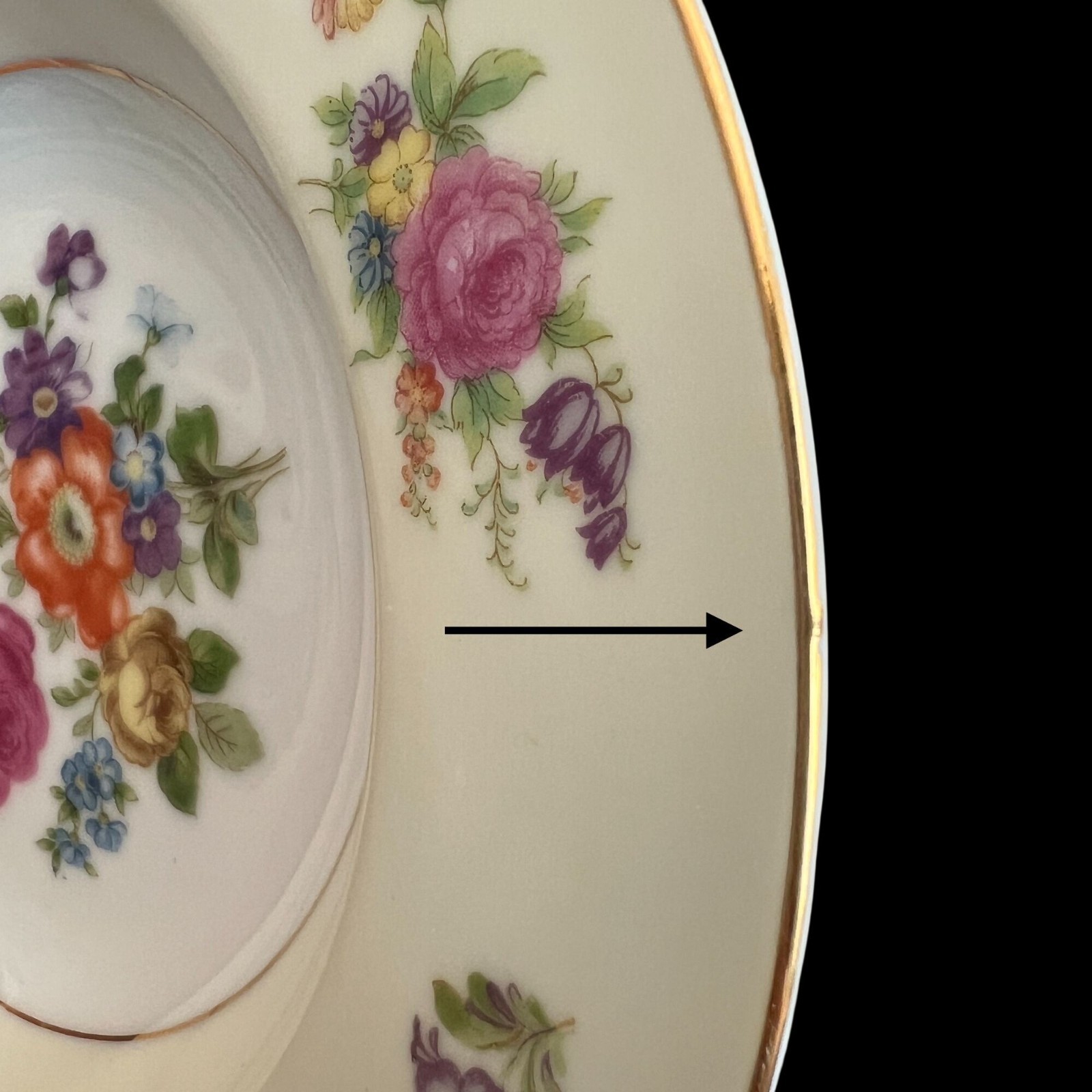 Vintage Rose China Rim Soup Bowls Set Of 6 Occupied Japan 8″ Elegant Dining