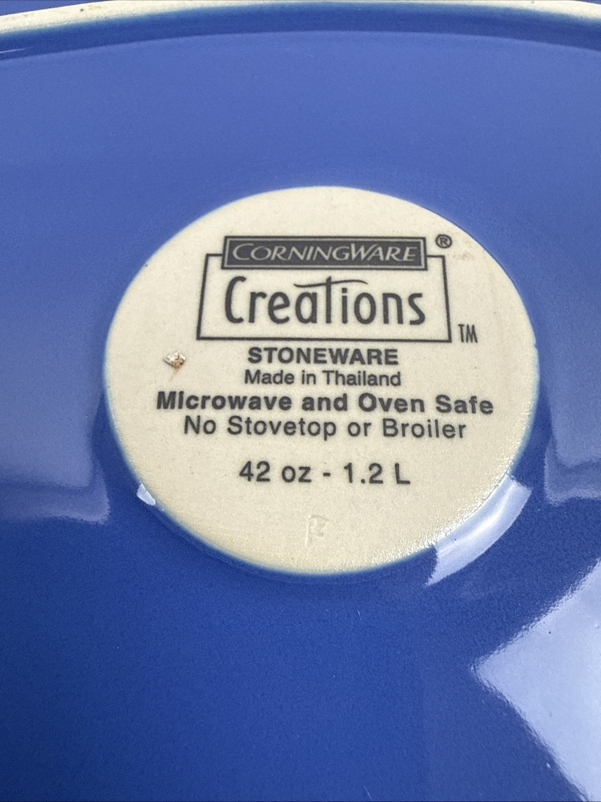NWT NEW 1 Corning Creations SAPPHIRE BLUE Stoneware AU GRATIN Dish 42 OZ Large