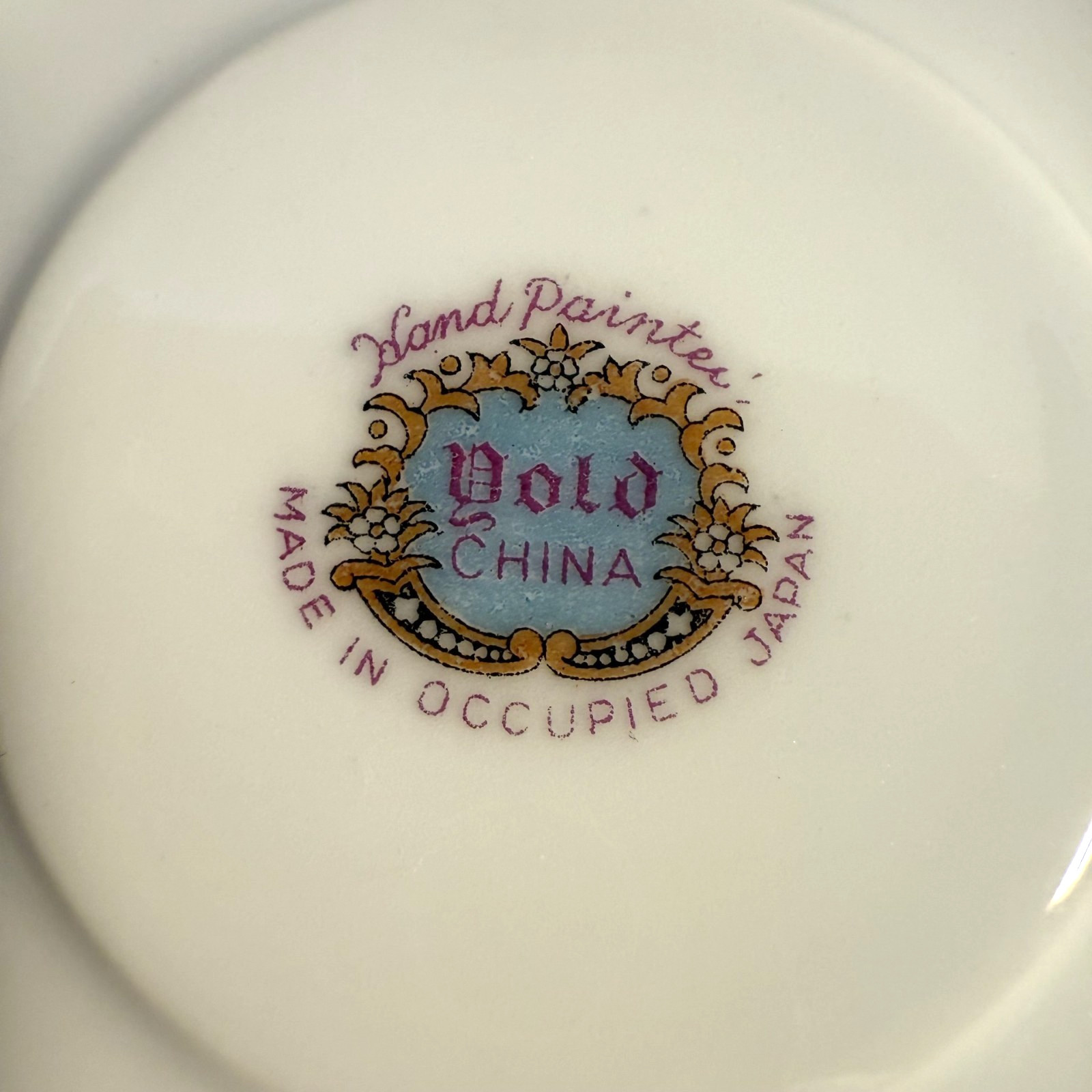 Vintage Hand Painted Gold China Tea Saucer w/ Gold Trim-Made in Occupied Japan