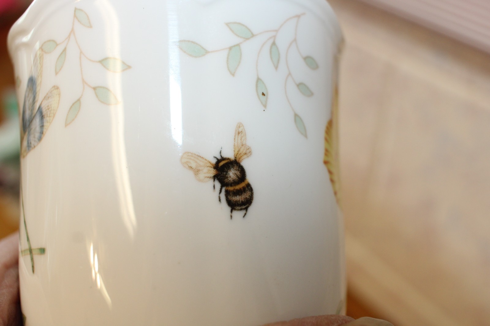 Lenox® “Dragonfly” Bone China Coffee Cup Mug with Butterfly and Bee