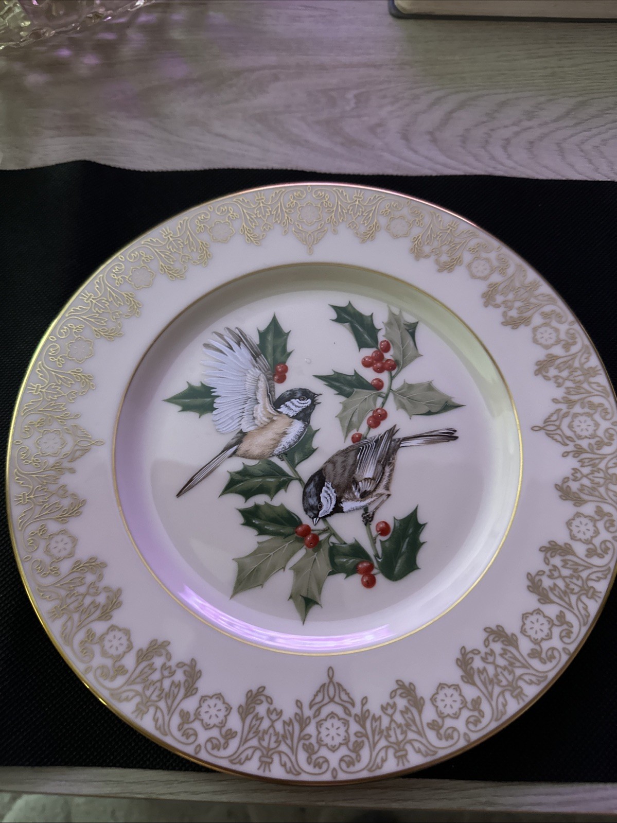 Vintage LENOX Chickadee Plate Cream Garden Bird Collection Fine China 1988 USA