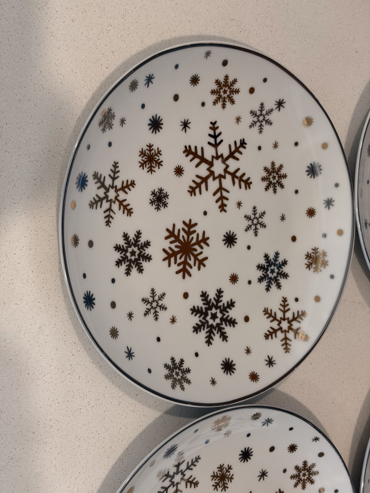 Set of 4 Better Homes Snowflake Salad Plates 8 In Christmas Holiday