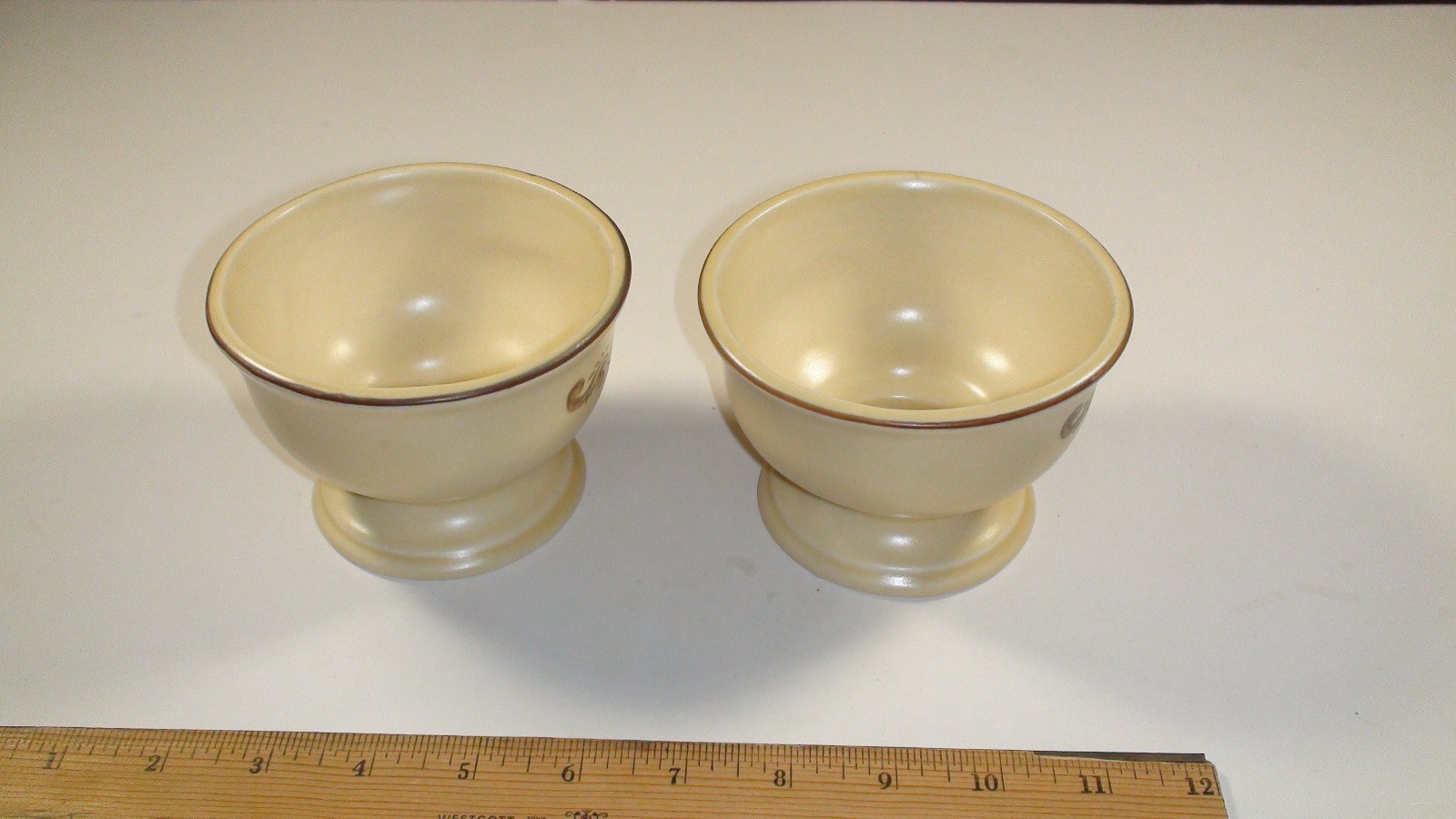 Set of 2 Pfaltzgraff Village Berry / Dessert Footed / Pedestal Bowl – 4.25″ X 3″