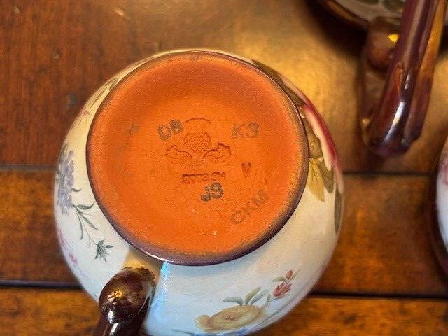 MCKENZIE CHILDS CHELSEA LUSTER TEA CUPS 2003 RARE LOT OF 5