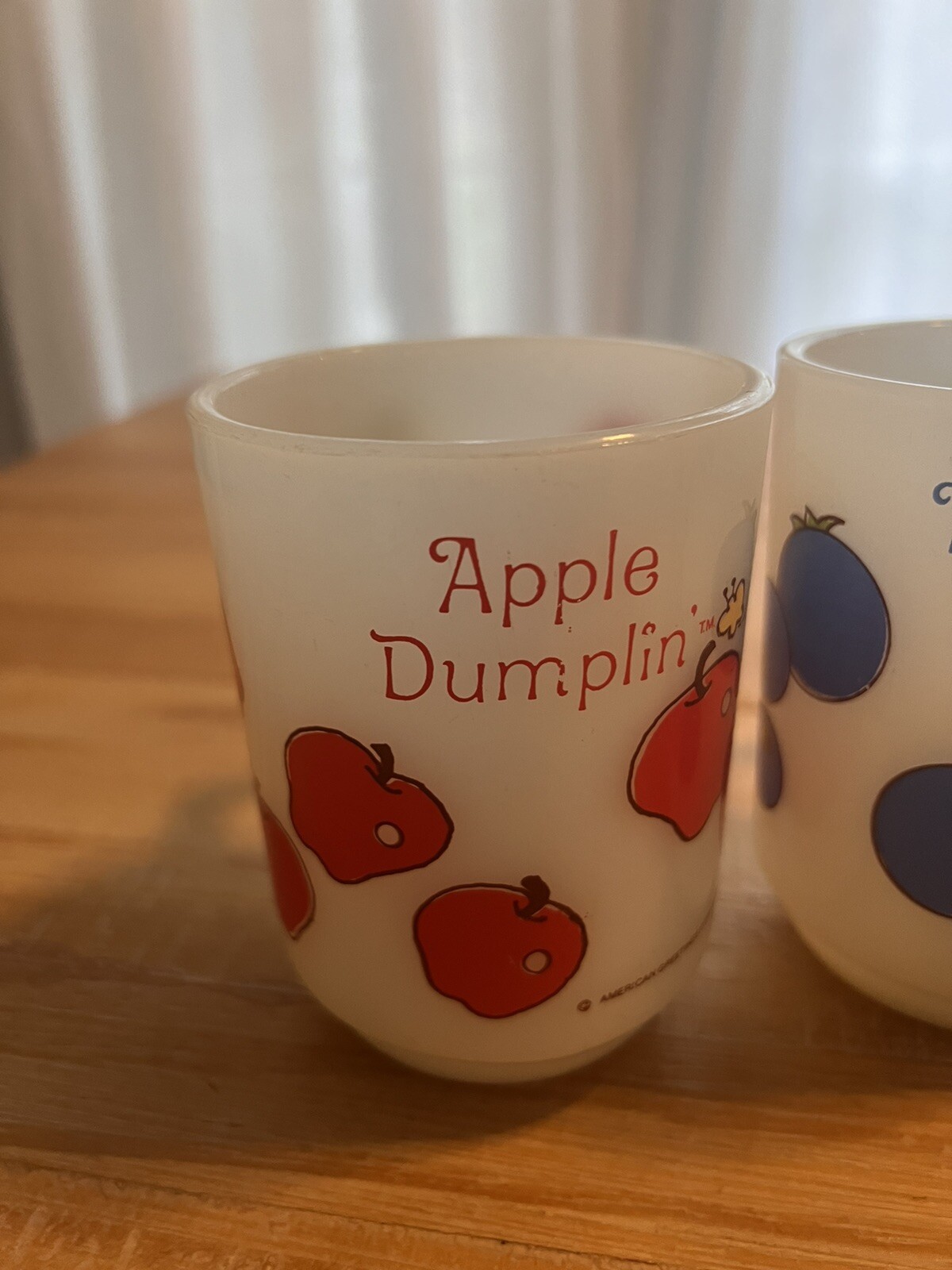 Vintage 1980 Raspberry Milk Cups