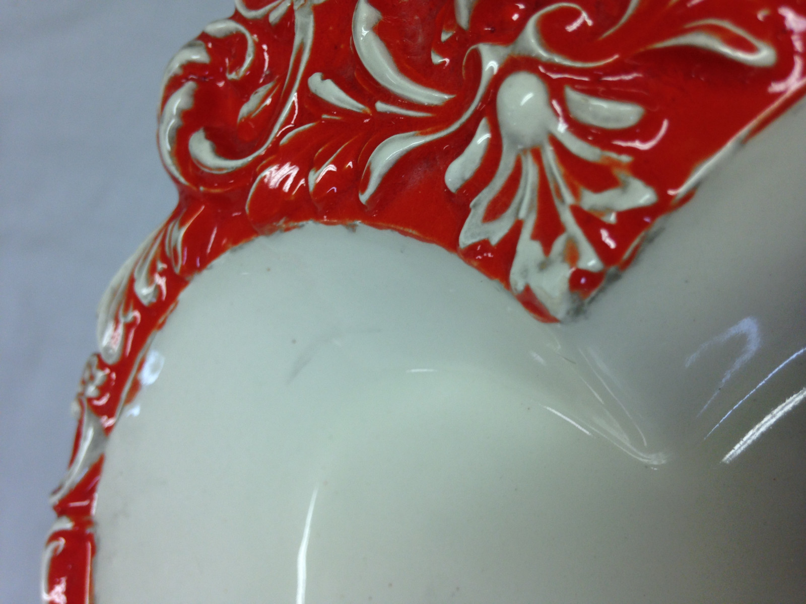 Heart Crest Art Pottery Trinket Dish Bowl Marked “A” 8″