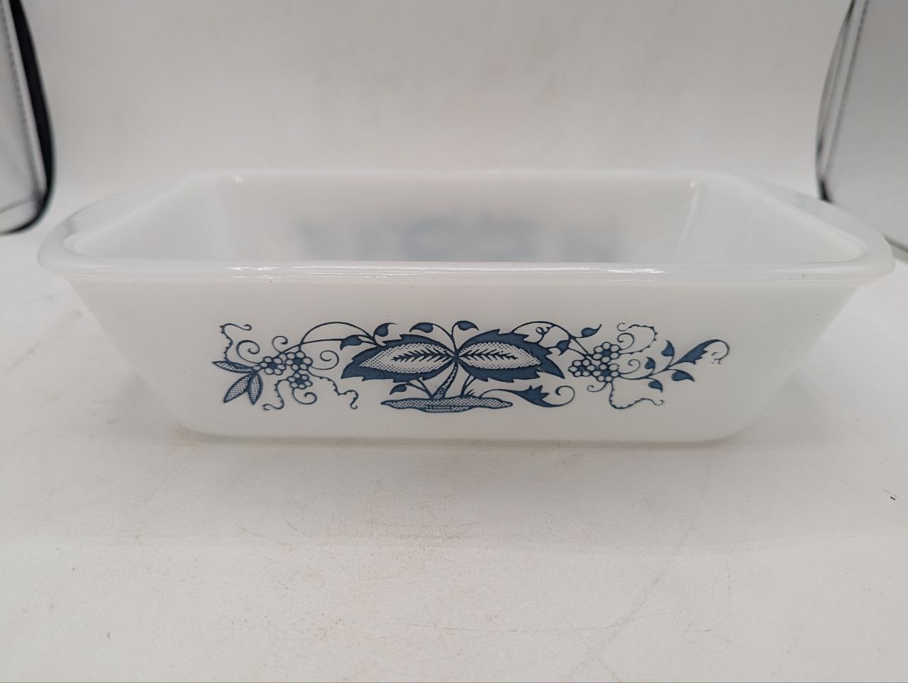 Lot of 4 Glasbake Glass Dishes Blue Floral Pattern Bakeware – EB7