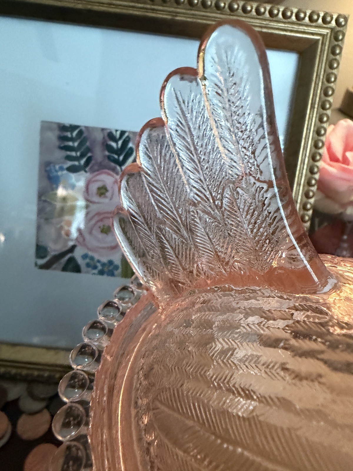 Vintage Indiana Glass Pink Hen On Nest Covered Dish 7” Dusty Rose Candy Dish