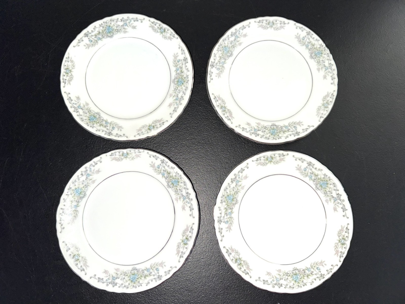 VINTAGE 4 pc NORLEANS THERESA JAPAN 6 1/4″ BREAD & BUTTER PLATE FINE CHINA 1964-
