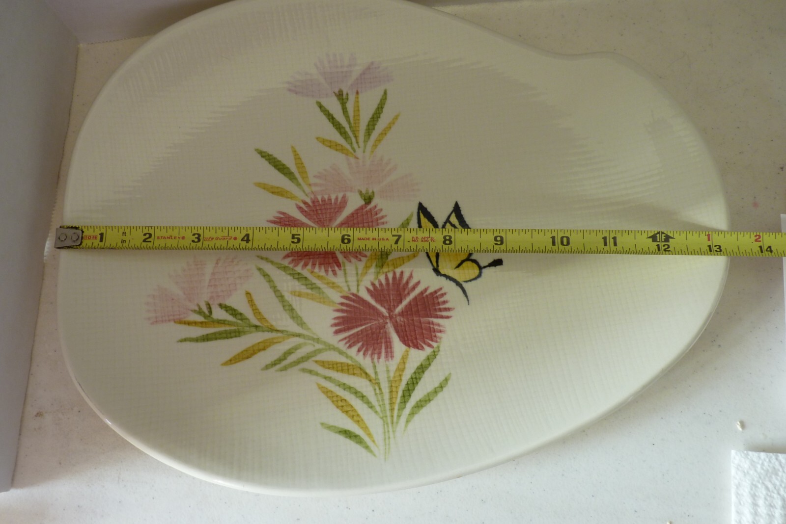 Vintage Red Wing Serving Platter – Pink Spice Butterfly Pattern (#223-1319)