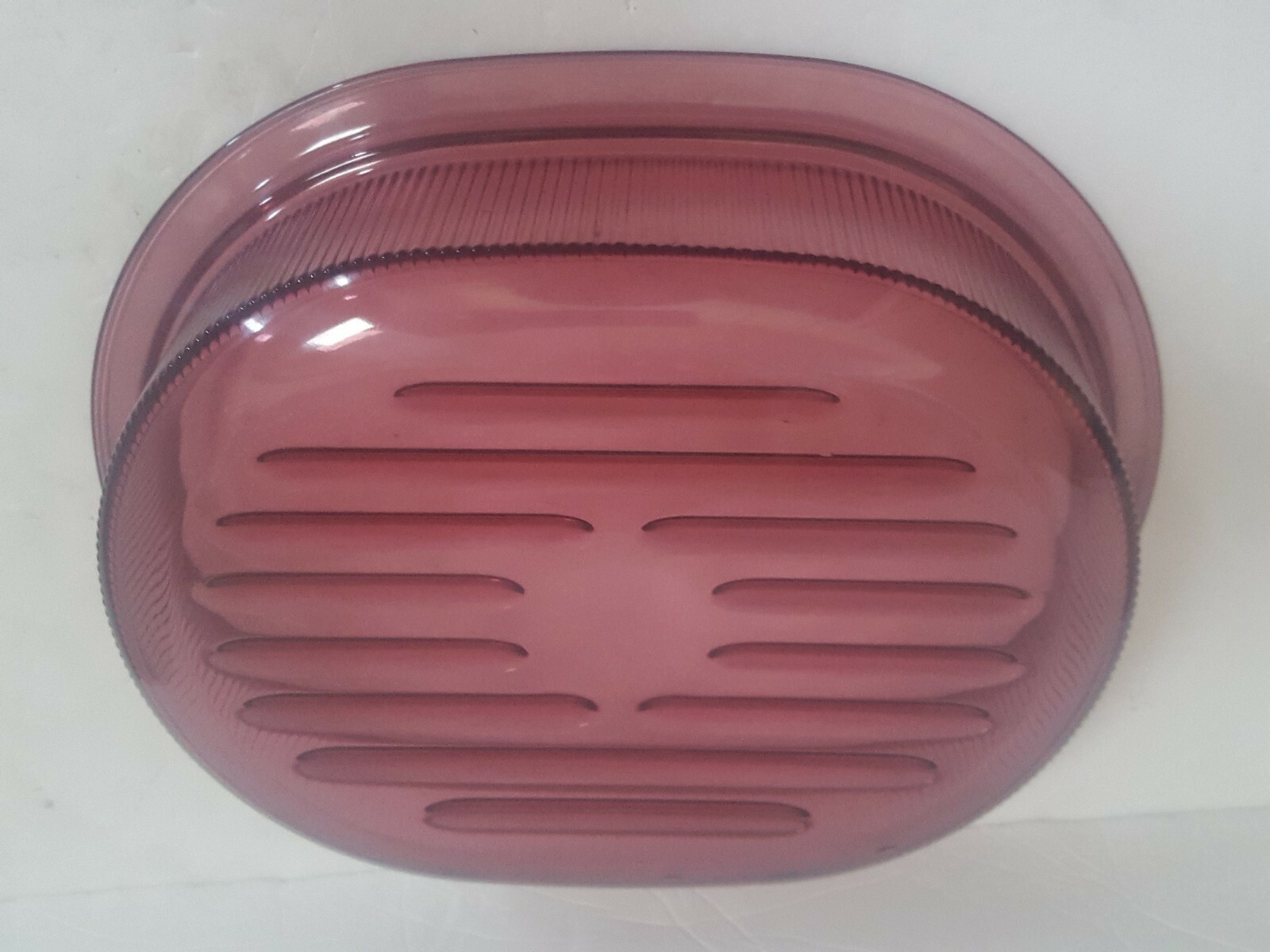 Corning Ware Vision V-34-C CRANBERRY 4 Qt Roaster Casserole & Lid Cookware EUC