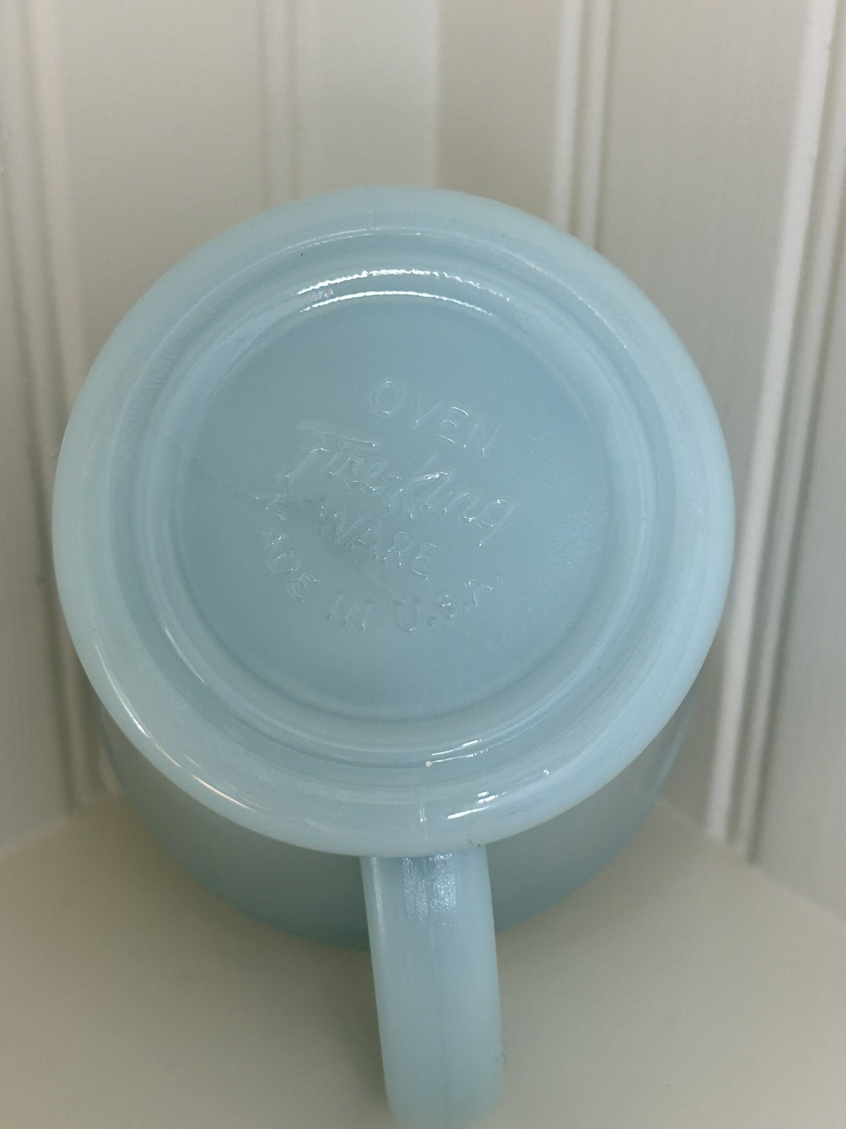 Vintage Fire King Turquoise 8 Ounce D Handled Mug 1956-1959