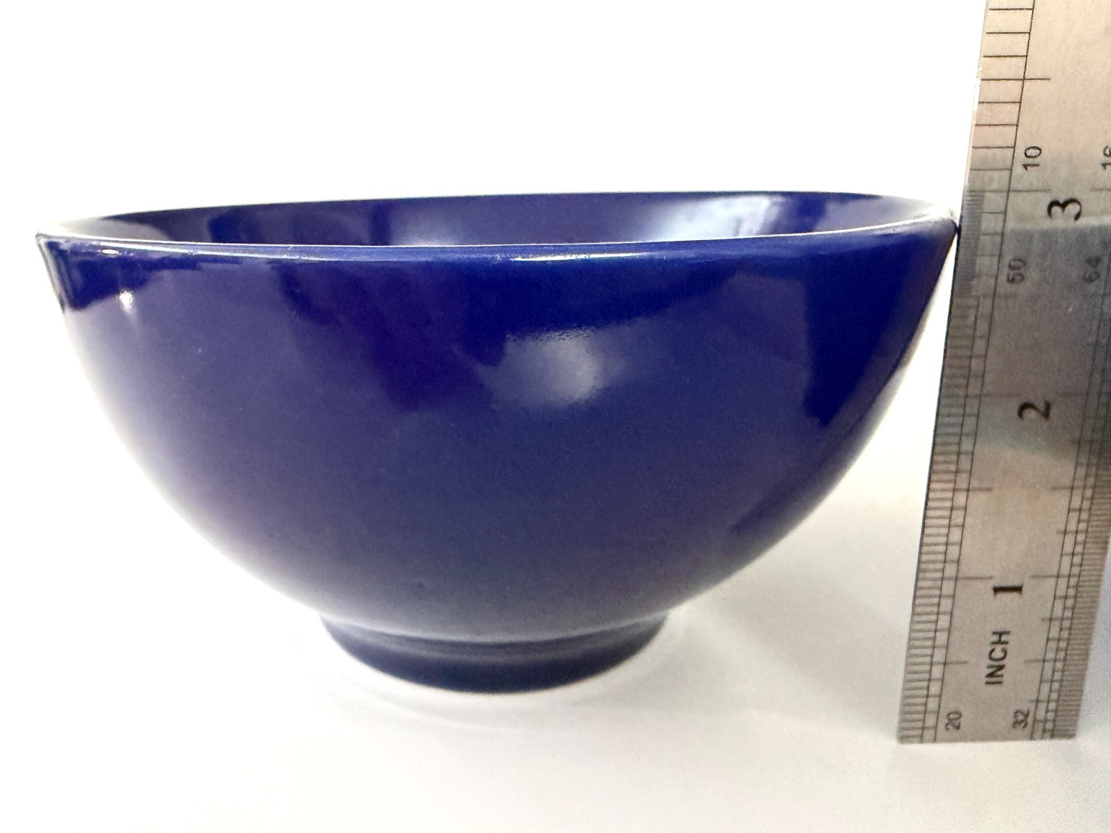 Set of 3 Cobalt Blue Ceramic Cereal Bowls 5 1/2” W X 3 1/4” H, Dishwasher Safe