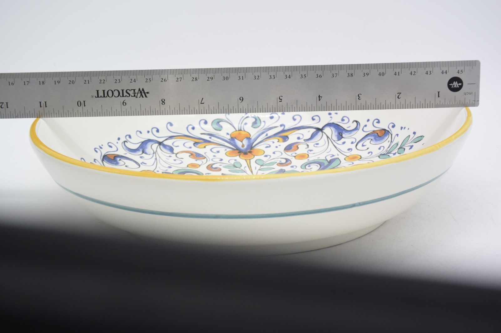Ceramica Nova Deruta Italy 11″ Pasta Serving Bowl Large Floral Hand Painted