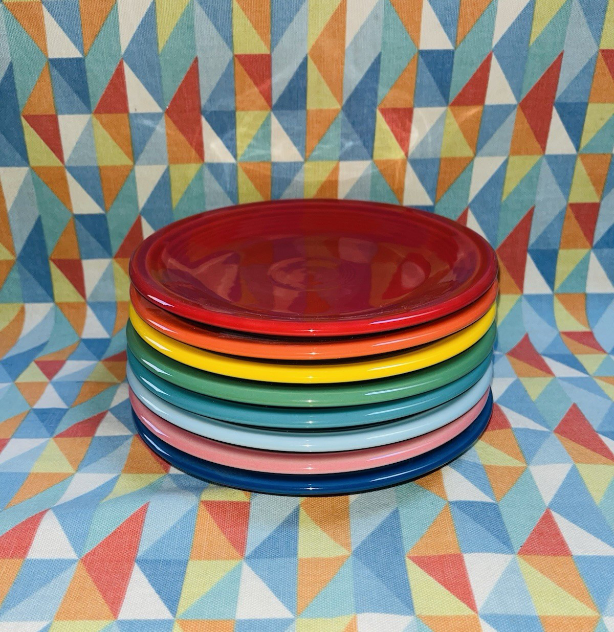 NEW FIESTA set 8 SALAD APPETIZER PLATES RAINBOW MIX 7.25″ FIESTAWARE FREE SHIP