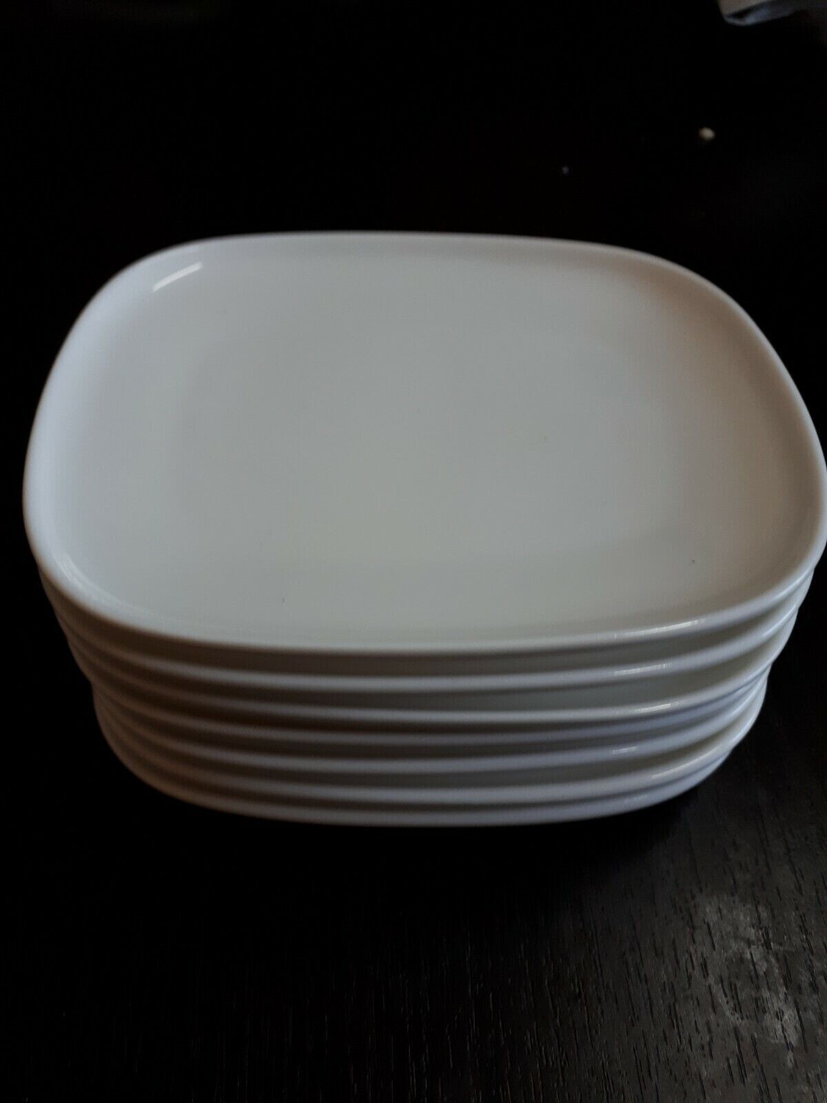 White Porcelain PLATE Set of 6 Alessi Italian Designer for Delta Airlines