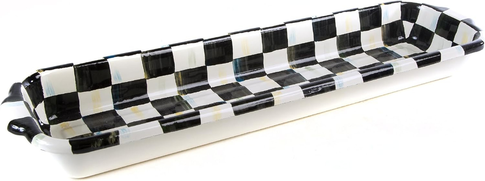 Courtly Check Enamel Baguette Dish – Stylish Serving for French Bread