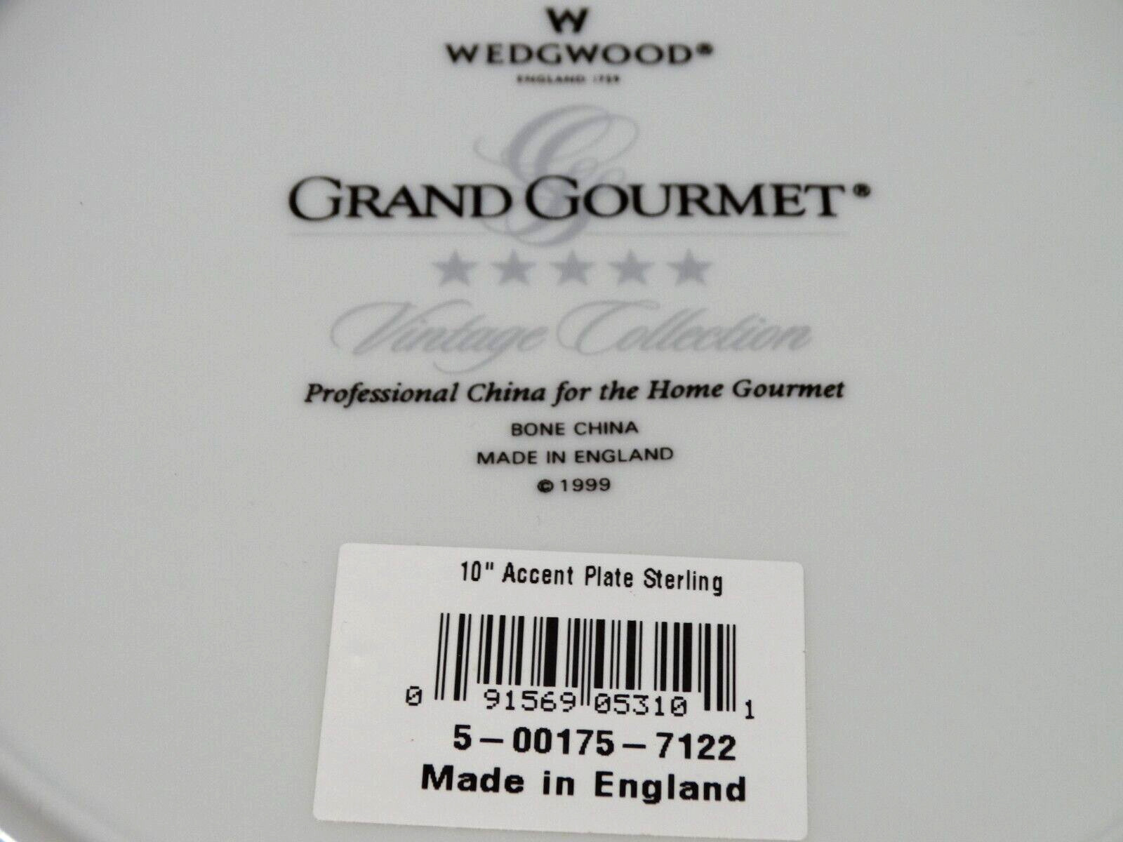4 Wedgwood Grand Gourmet Vintage Collection Wine Theme 10″ Dinner Plates EUC