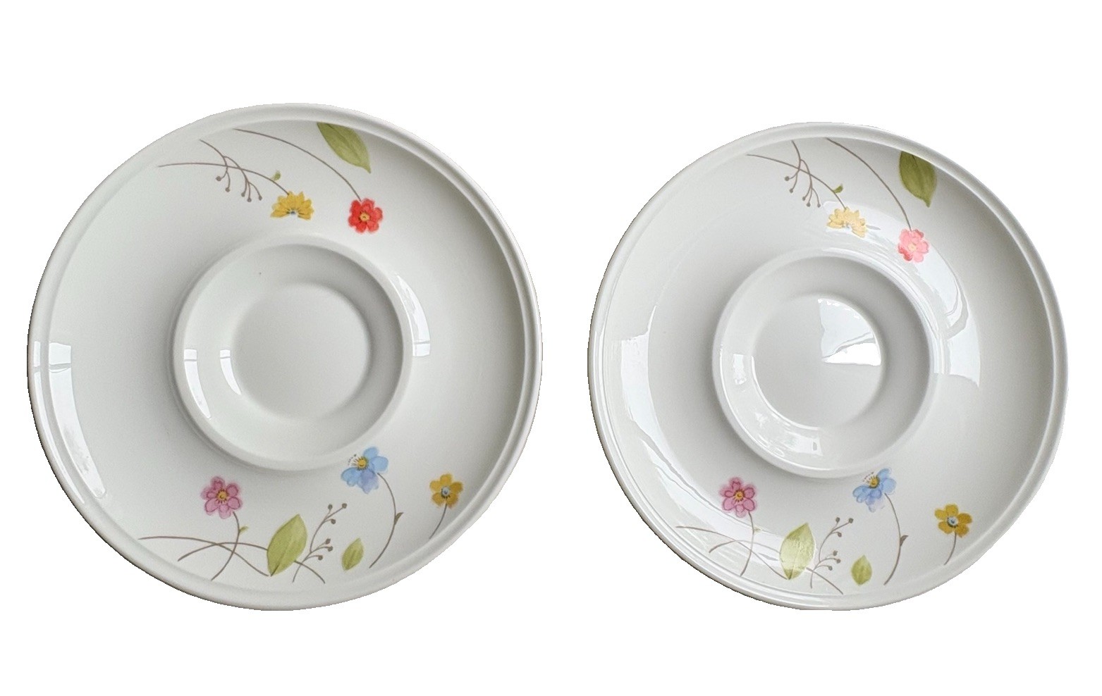 (2) Mikasa Just Flowers Coffee Cup Saucers 6.25 in Bone China Japan A4-182
