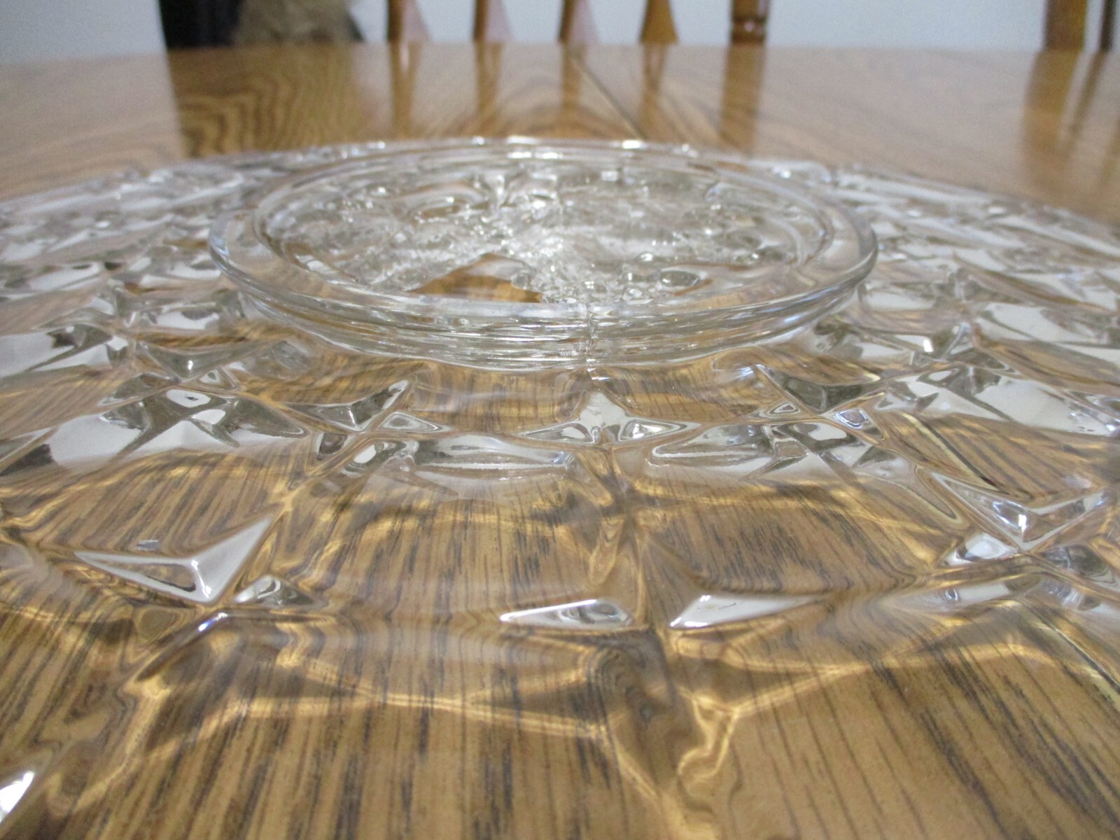INDIANA CLEAR GLASS CONSTELLATION PLATE PLATTER SERVING GRAPES 13 3/4 INCHES