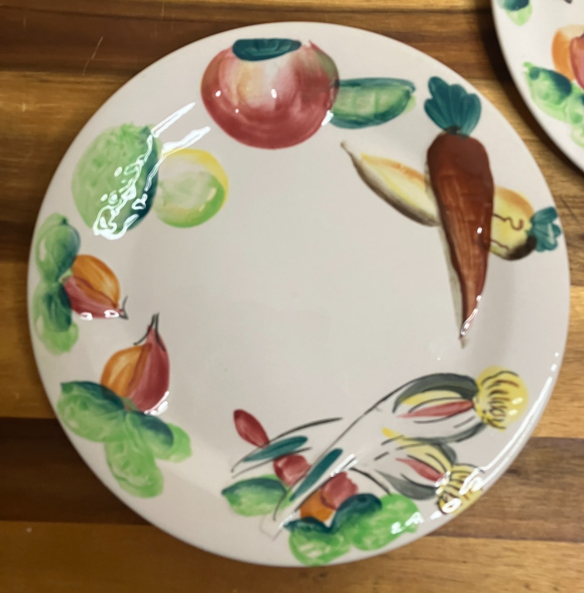 Vintage Nasco Del Coronado Salad Plates Set of 2 1950s Hand Painted Vegetables