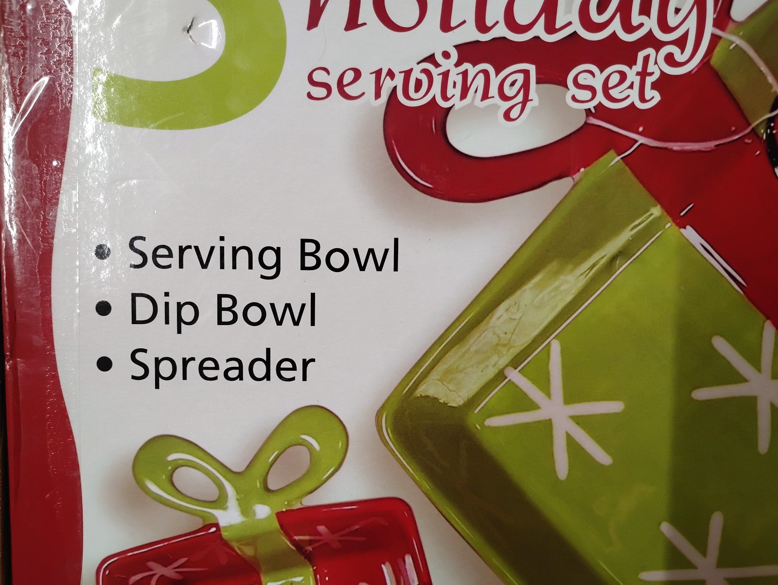 Real Home 3-Piece Handpainted Ceramic Holiday Serving Set New In Box