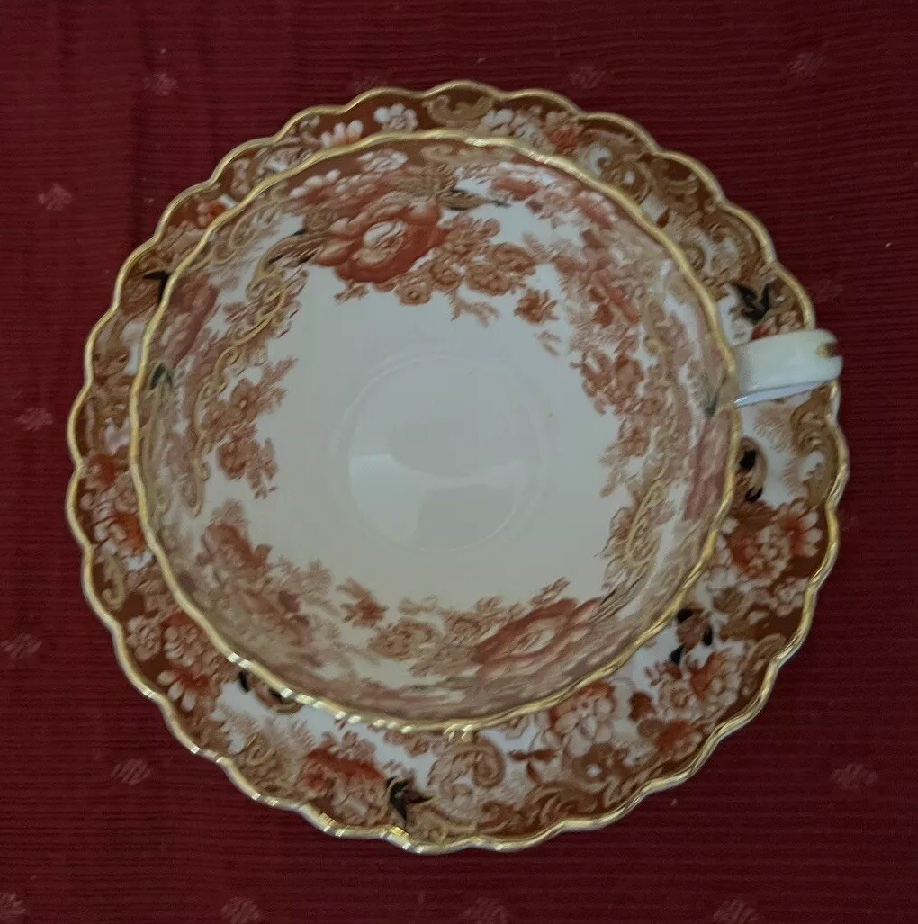 Radfords Fenton Victorian Bone China Tea Cup Saucer Set Gilding Rare
