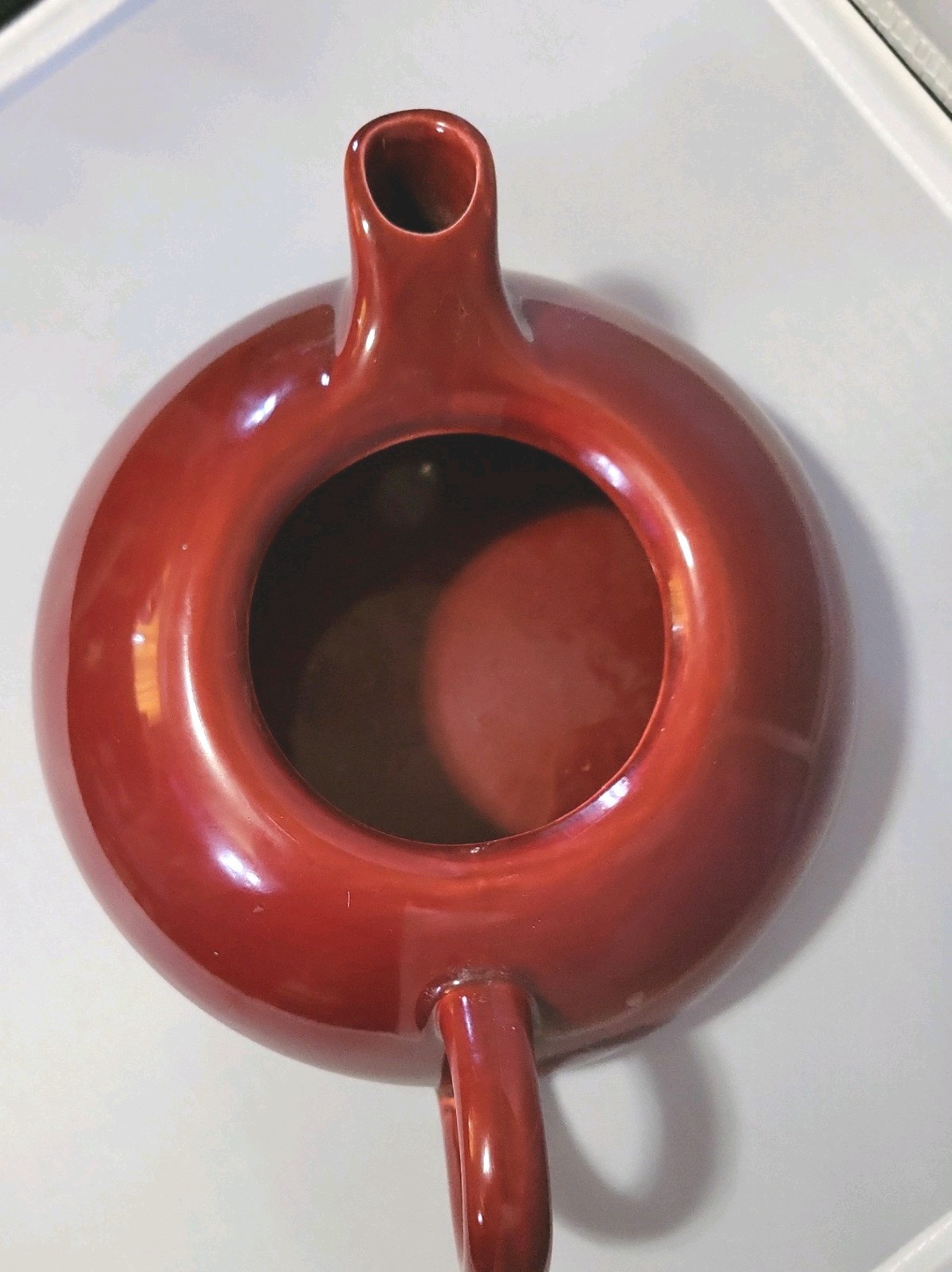 Hollydale California Tea Pot Malibu Modern Maroon Red MCM 1948 Teapot Vintage