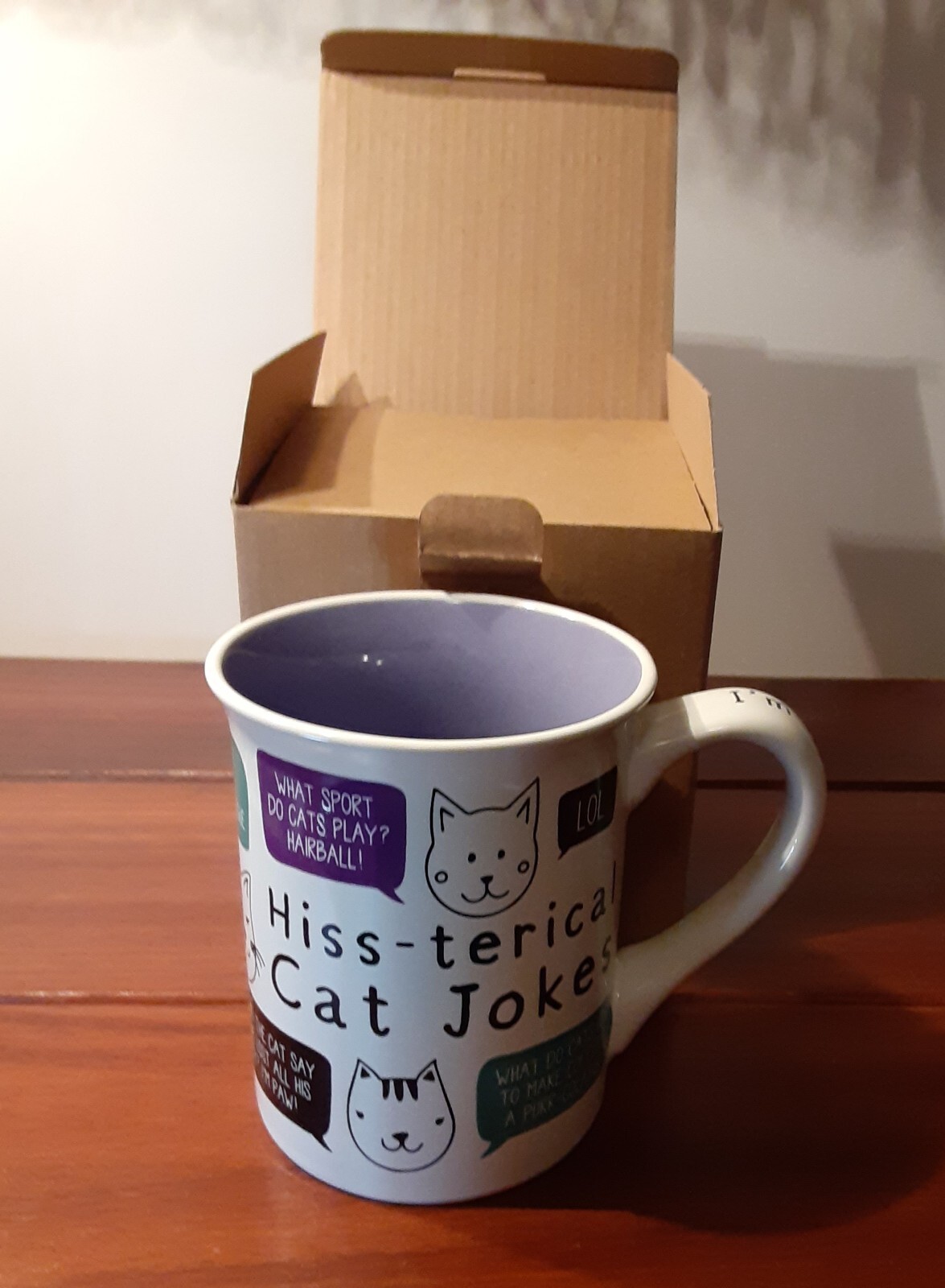 Hiss-terical Cat Joke Mug By Mud – Dishwasher & Microwave Safe 16oz – New
