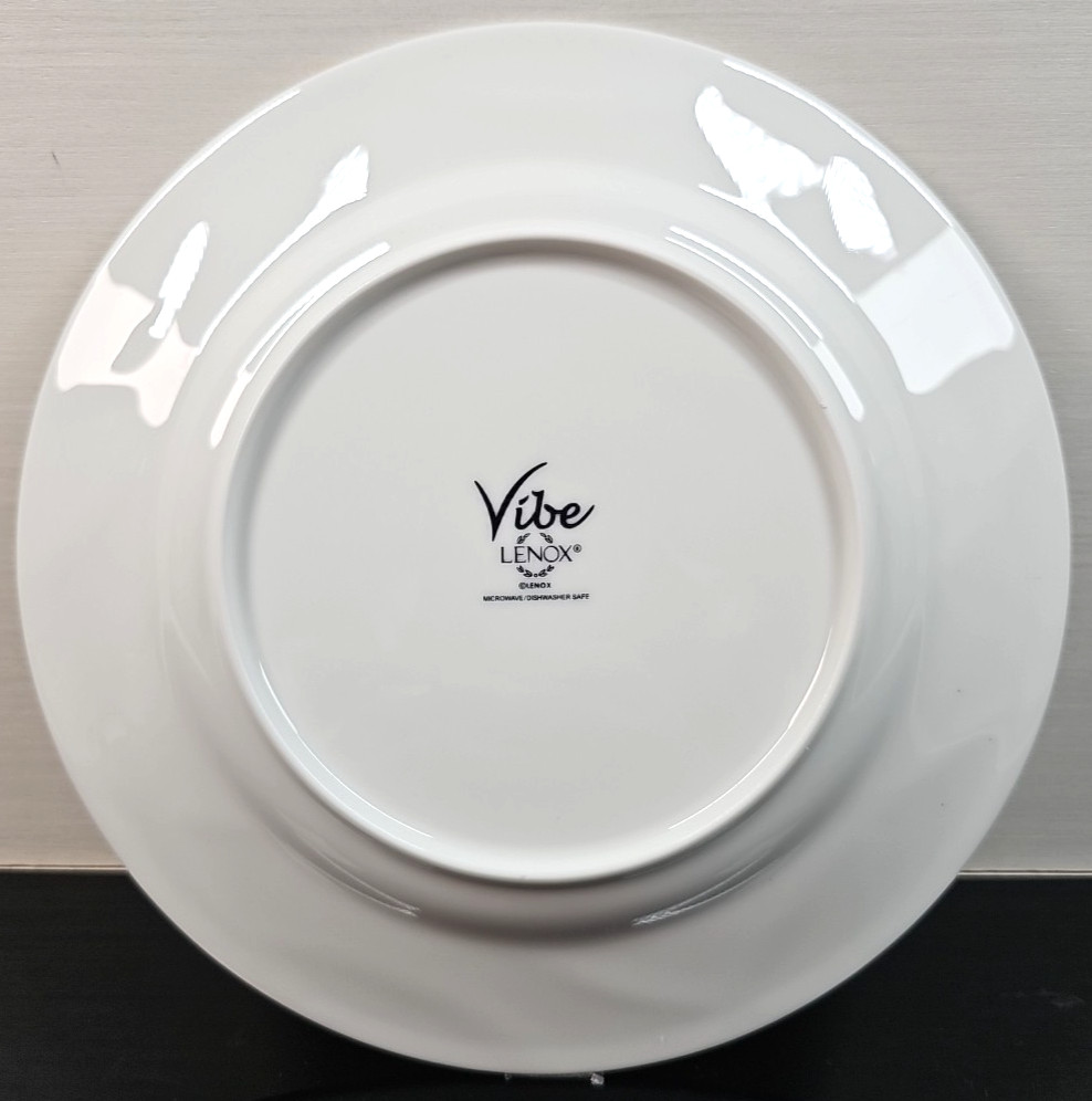 12 Lenox Vibe Salad Plate Set White Swirled Elegant Accent Table Dining Dish Lot