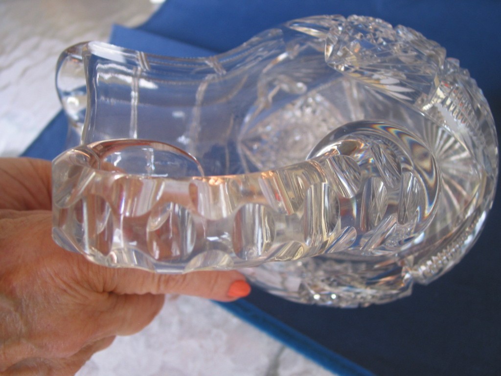 ABP Antique American Brilliant Cut Glass Jug Pitcher Great Condion 7.5 inches Ht