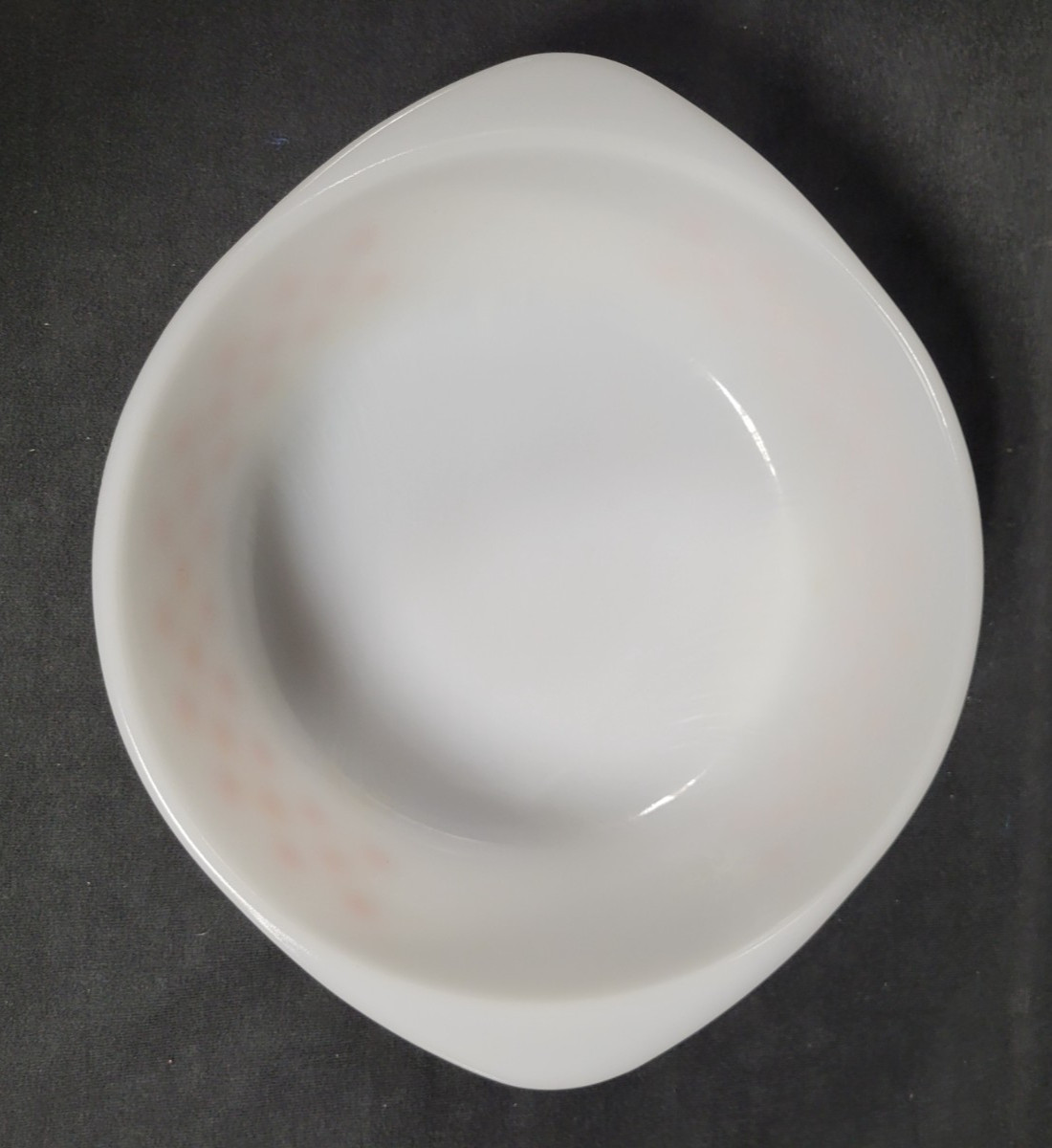 Vintage Glasbake J514 White 2 Quart Casserole Dish W/ Lid Pink/Red Polka Dots